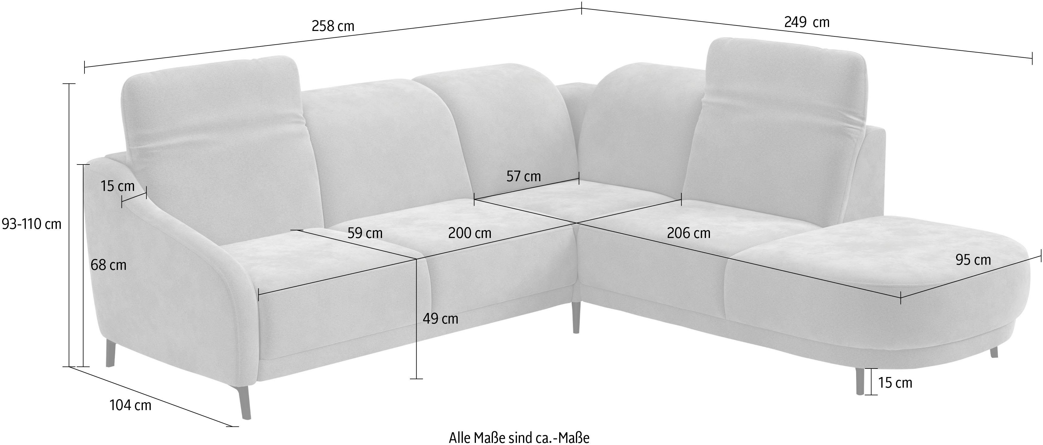 sit&more Hoekbank Blues L-vorm naar keuze met klaptafel en usb