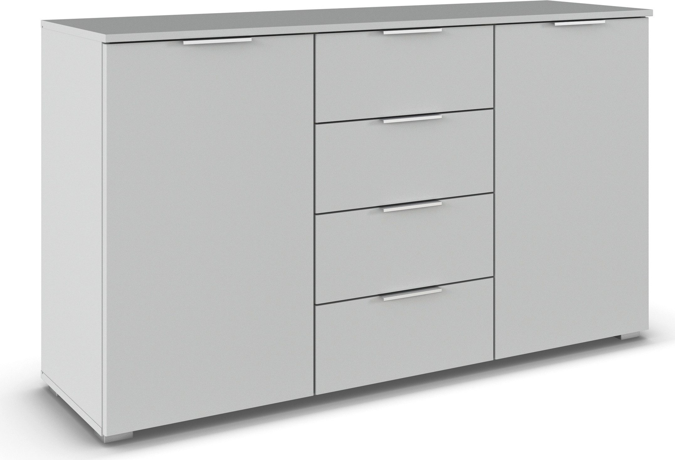 rauch Kast met laden en deuren Sideboard AGORDO met decor- of hoogglansfront met 4 lades en 2 deuren en metalen grepen made in germany