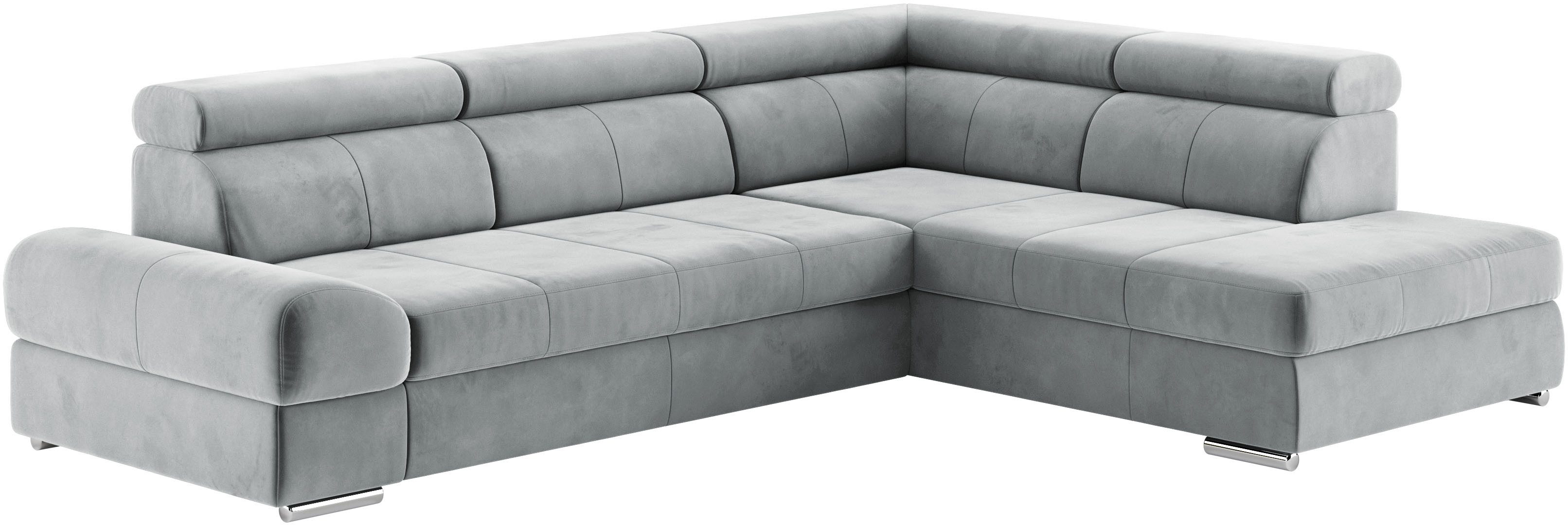 sit&more Hoekbank Broadway L-vorm met verstelbare hoofdsteunen, naar keuze met slaapfunctie