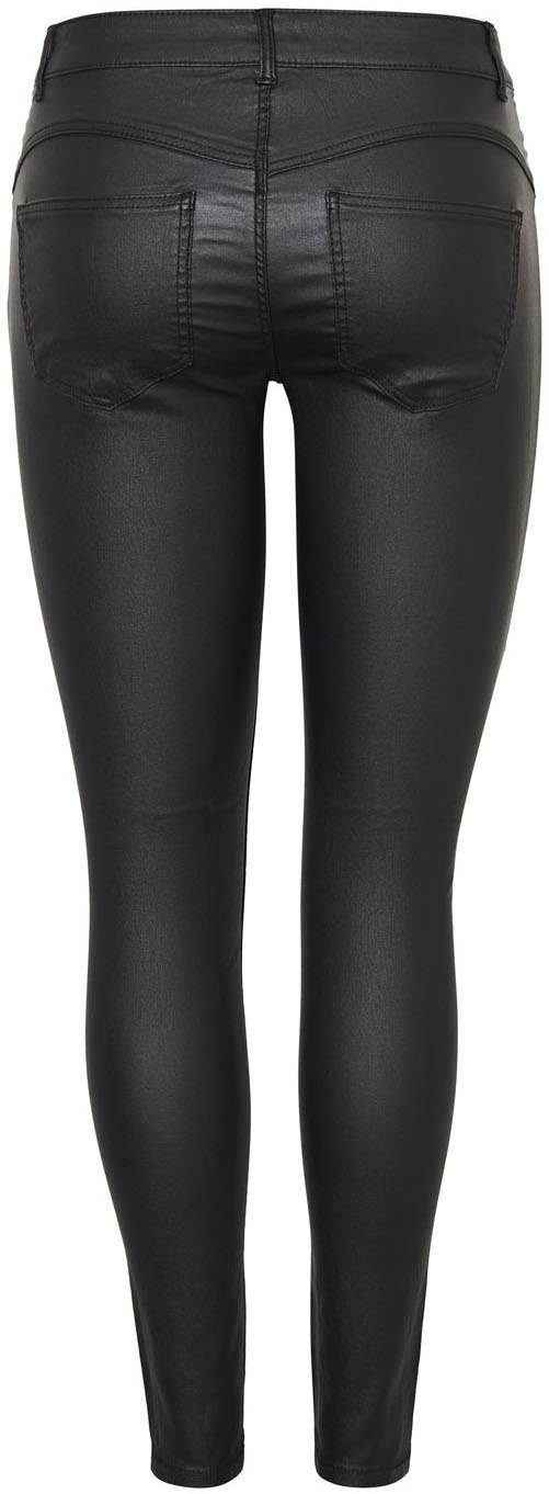 pieces Imitatieleren broek PCSHAPE-UP PARO SKN MW COATED/NOOS BC