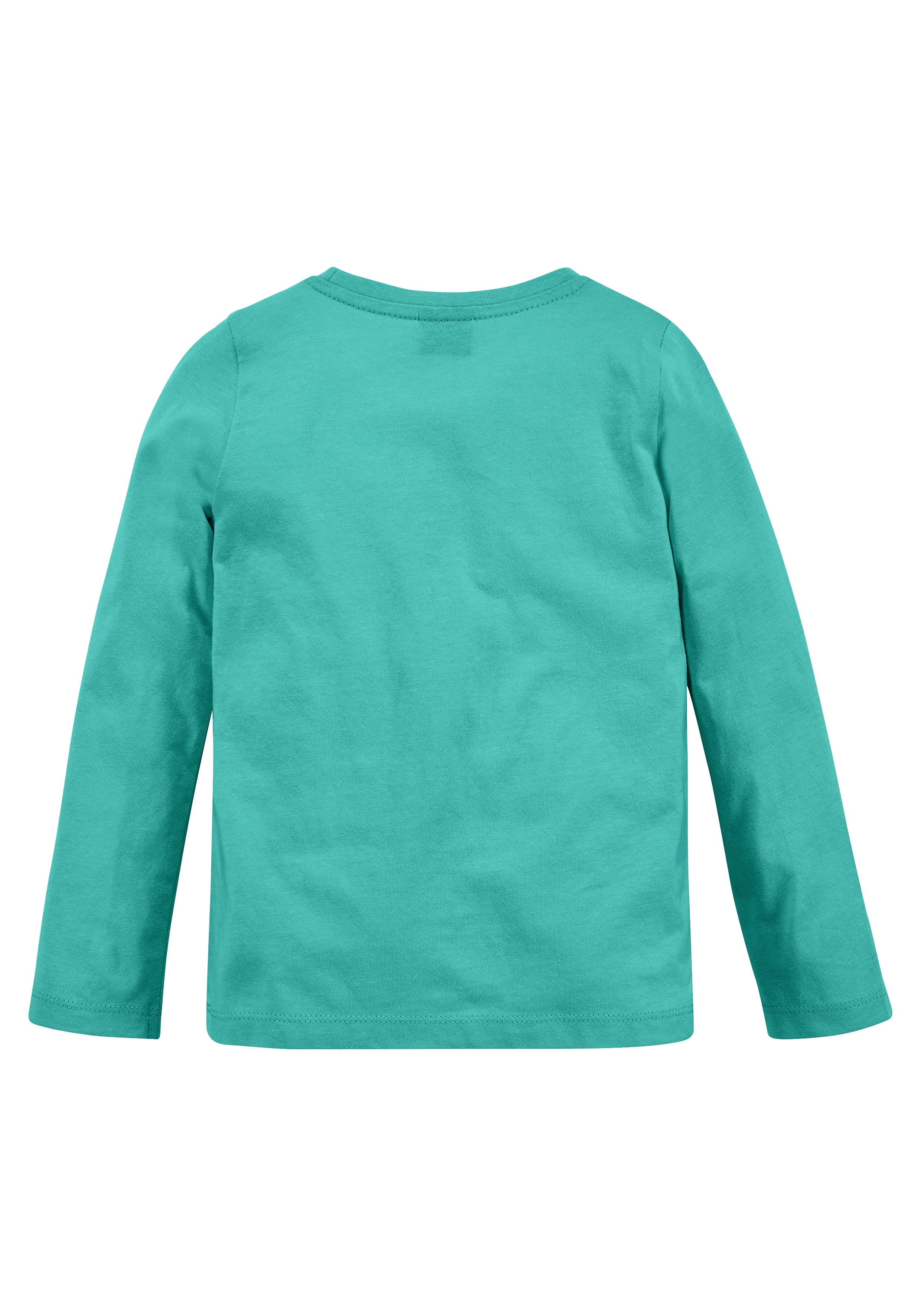 KIDSWORLD Shirt met lange mouwen Regenboog pailletten-applicatie Lange mouwen, basic pasvorm, met glanzende pailletten-applicaties