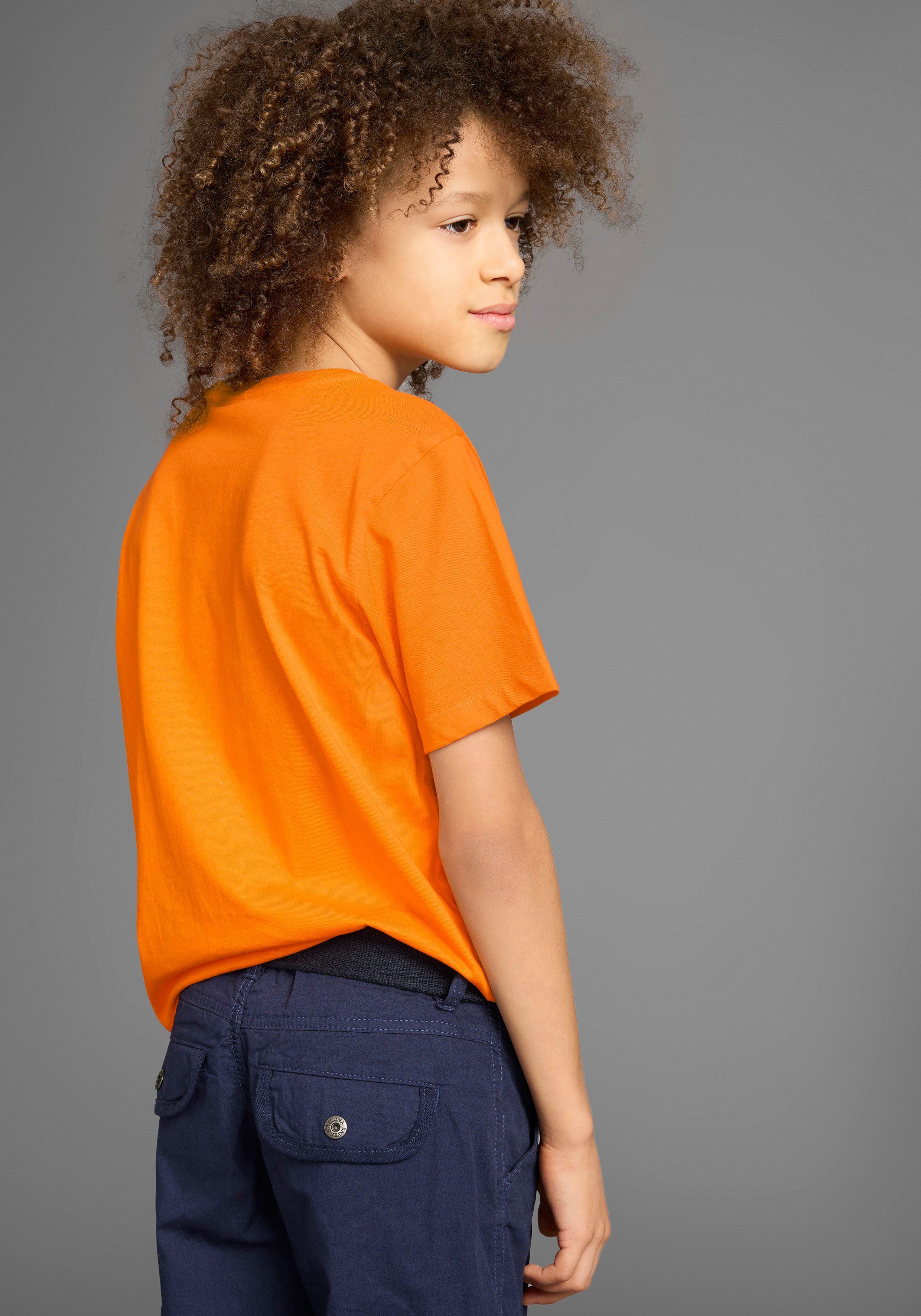 KIDSWORLD T-shirt Met spreuk: CHILL MAL Korte mouwen, basic stijl, met coole teksten, ronde hals