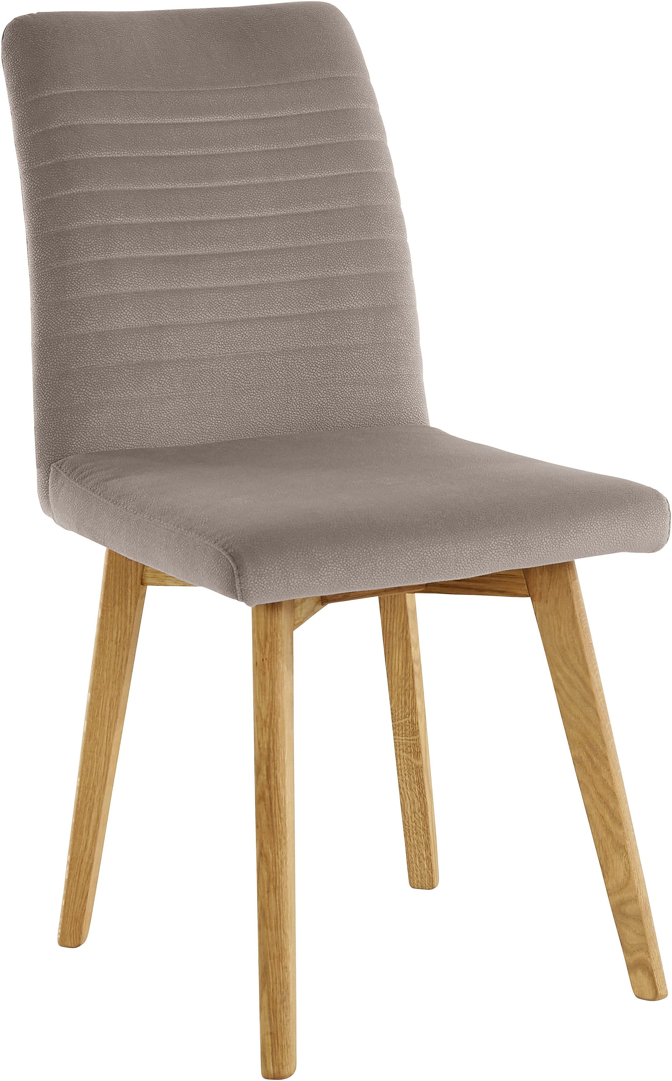 OTTO products Eetkamerstoel Alessja Bekleding van microvezel, frame van eiken massief hout (set, 2 stuks)