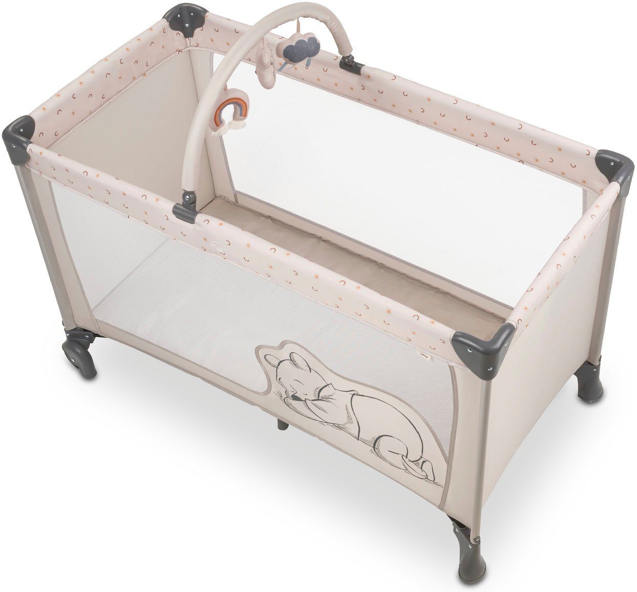 Hauck Baby-campingbed Dream N Play Go, Pooh Rainbow, beige