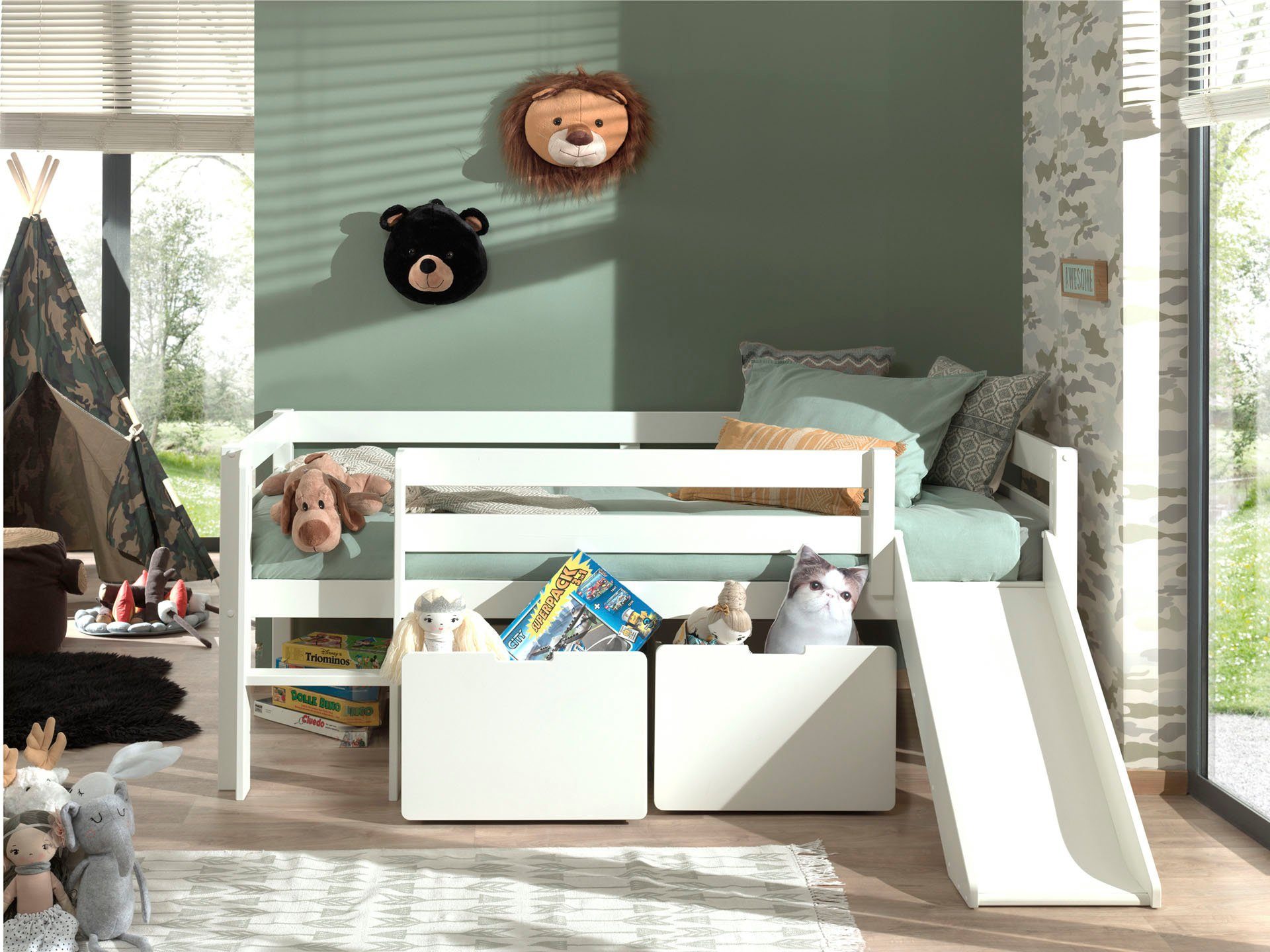 Vipack Speelbed Vipack Pino Laag speelbed met LF 90x 200 cm, naar keuze met hangrekje