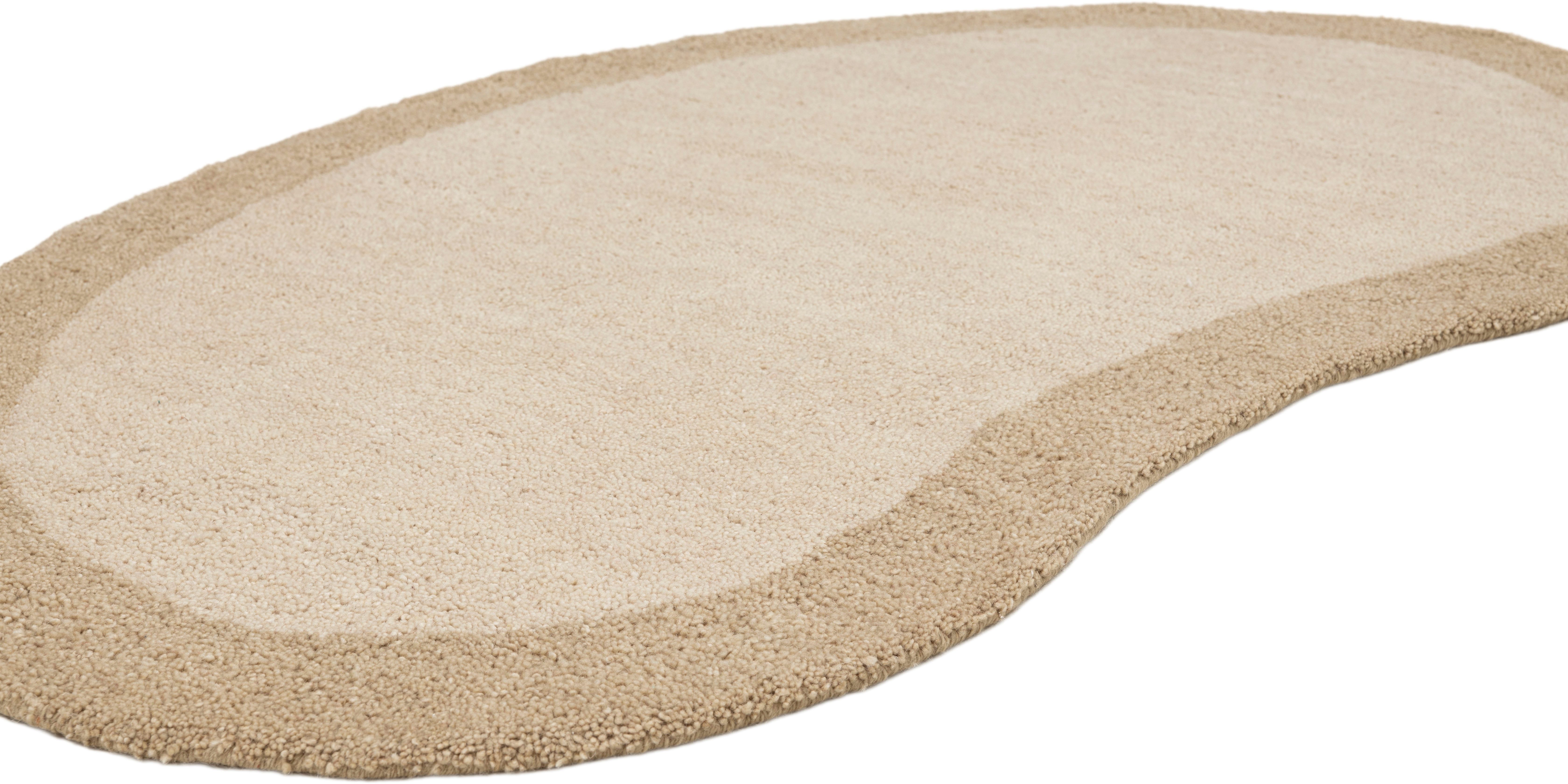 THEKO Wollen kleed Gabbeh super, Handgeweven vloerkleed, randdessin, zuivere wol, met de hand geweven
