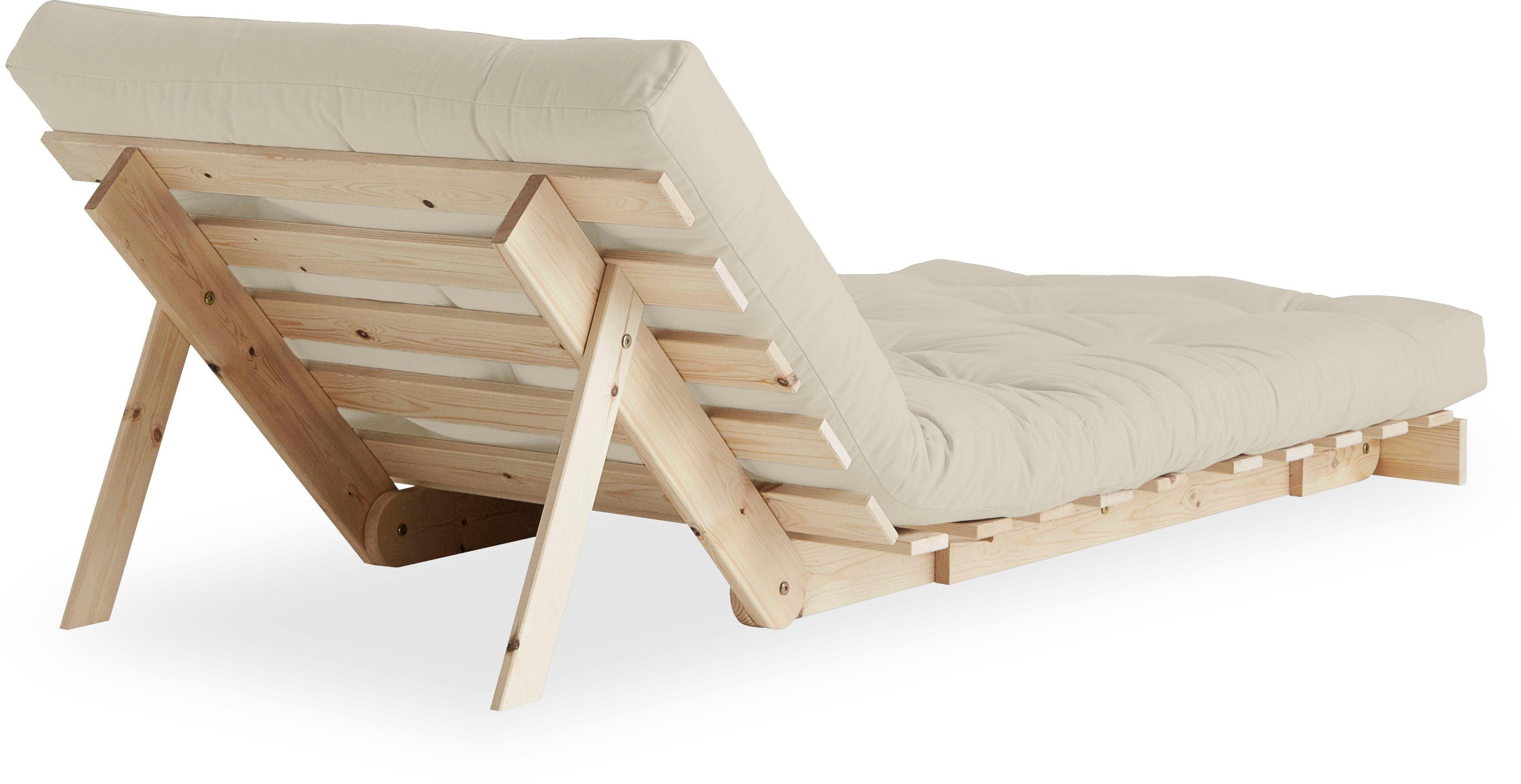 Karup Slaapbank Roots slaapbank, logeerbed, bank incl. futonmatras Ligoppervlak 90/140/160 x200 cm, FSC® gecertificeerd grenenhout