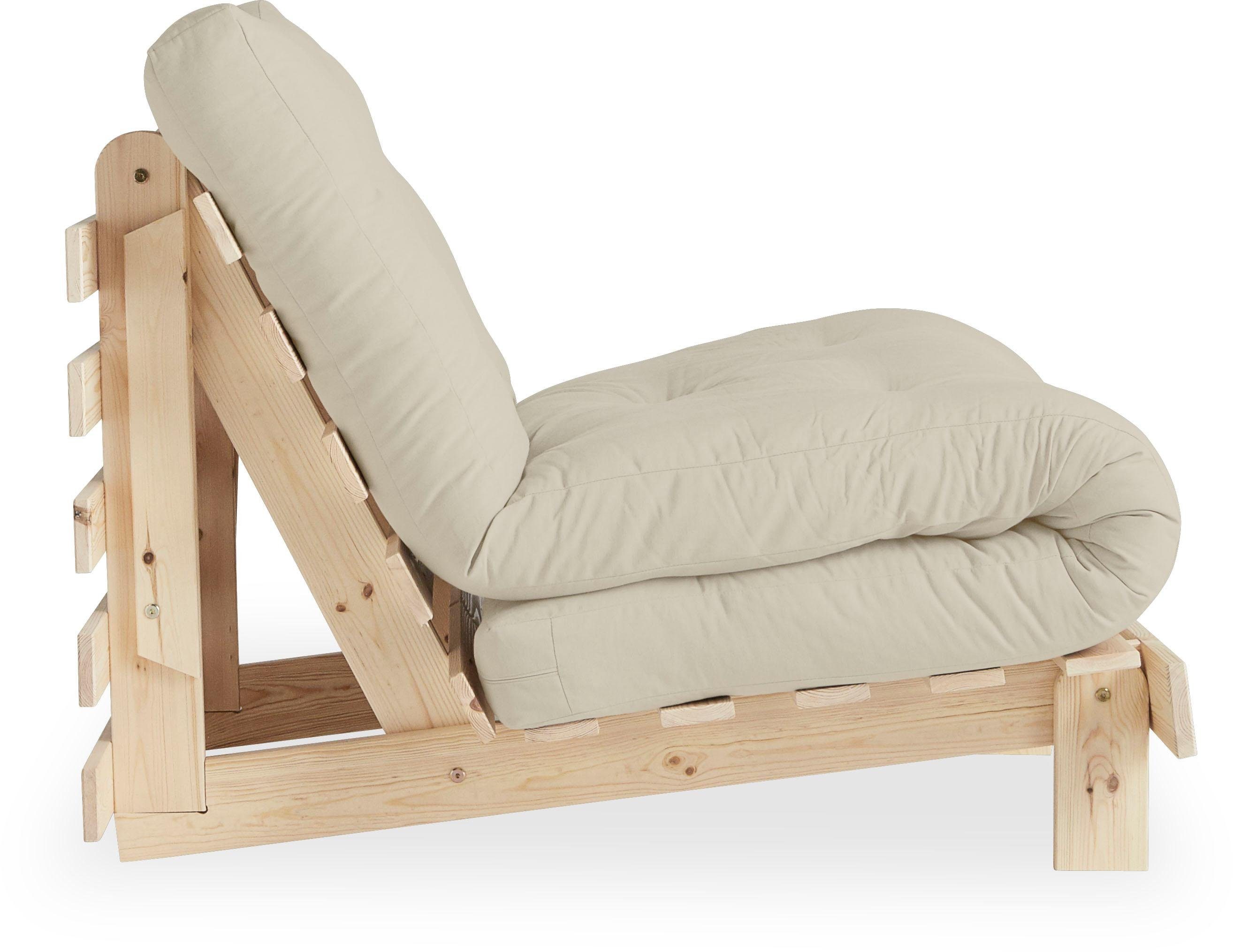Karup Slaapbank Roots slaapbank, logeerbed, bank incl. futonmatras Ligoppervlak 90/140/160 x200 cm, FSC® gecertificeerd grenenhout
