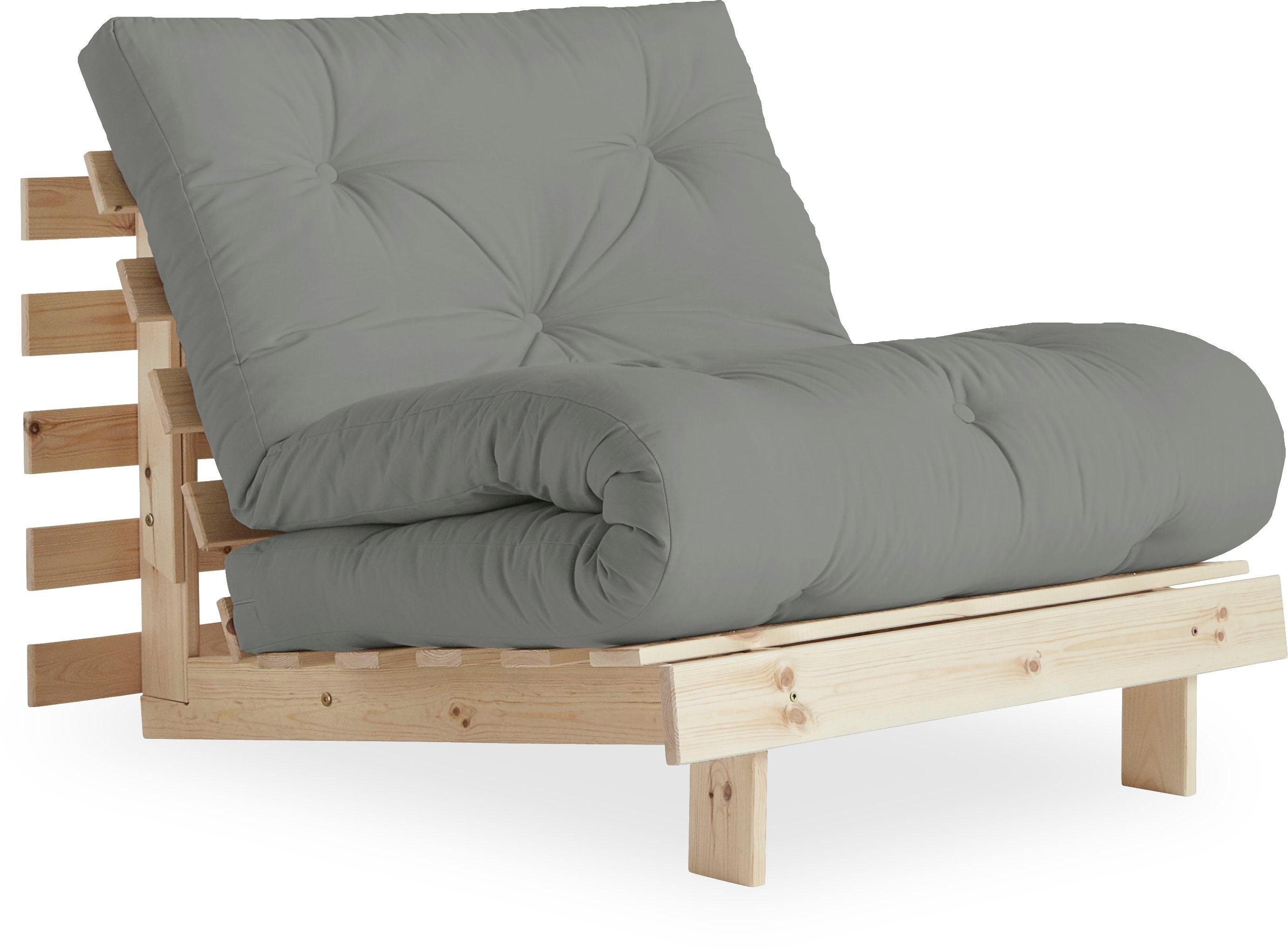 Karup Slaapbank Roots slaapbank, logeerbed, bank incl. futonmatras Ligoppervlak 90/140/160 x200 cm, FSC gecertificeerd grenenhout bedden beige