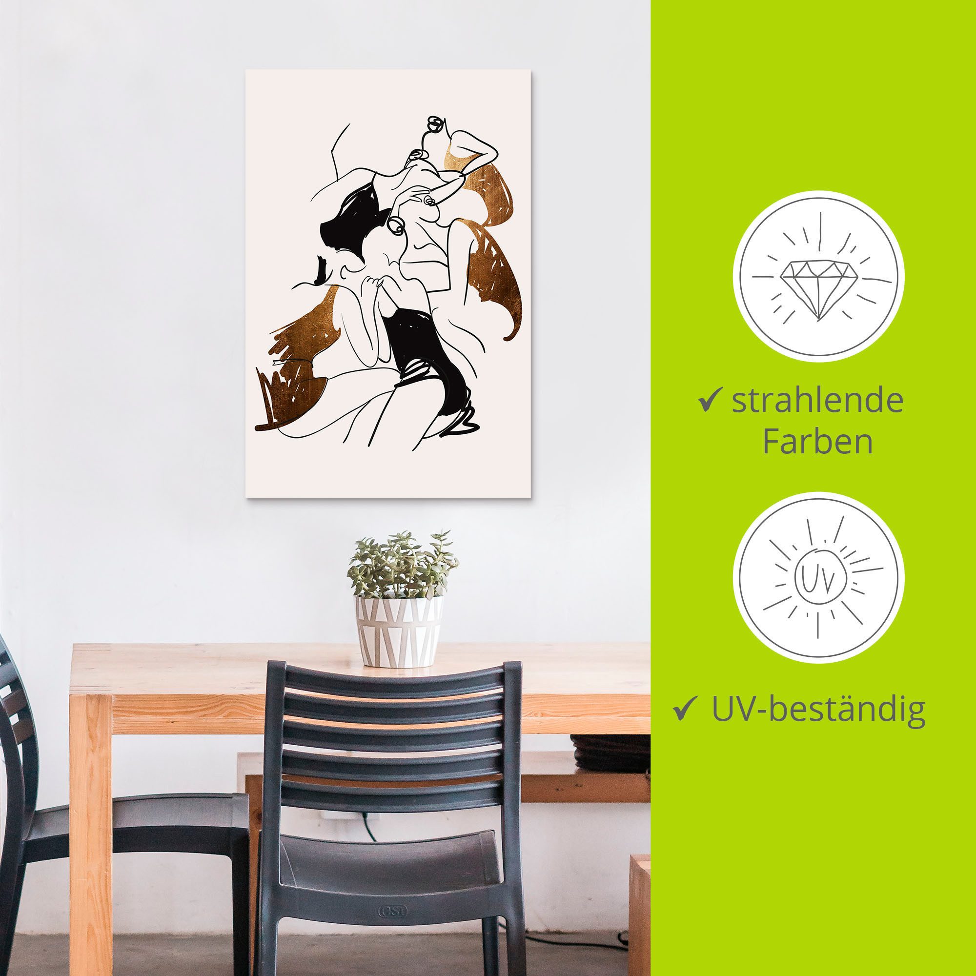 Artland Aluminium dibond print Ballerina's geschikt voor binnen en buiten, buitenafbeelding