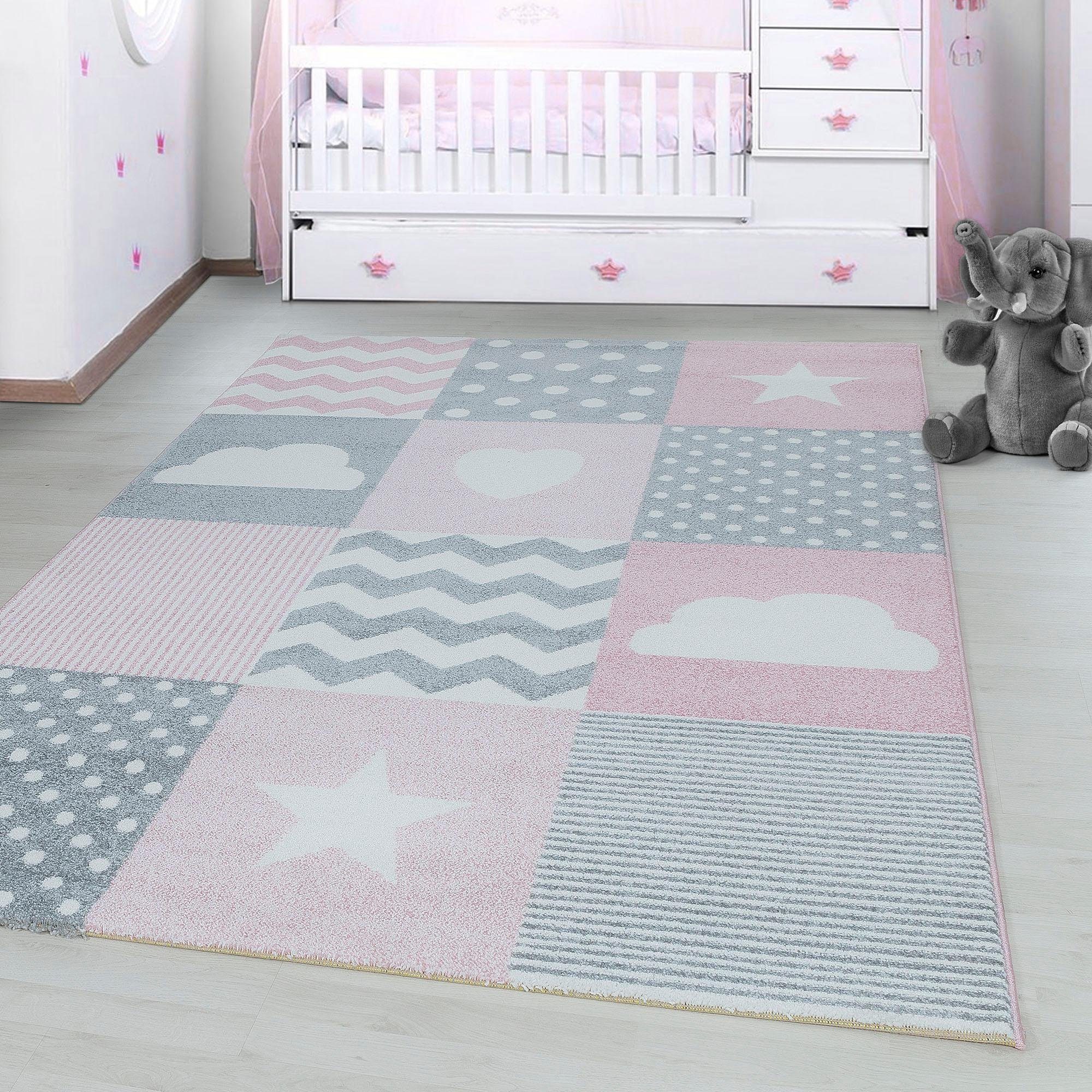 Ayyildiz Teppiche Kindervloerkleed Kids 620 ook in rond, kortpolig, sterren wolken