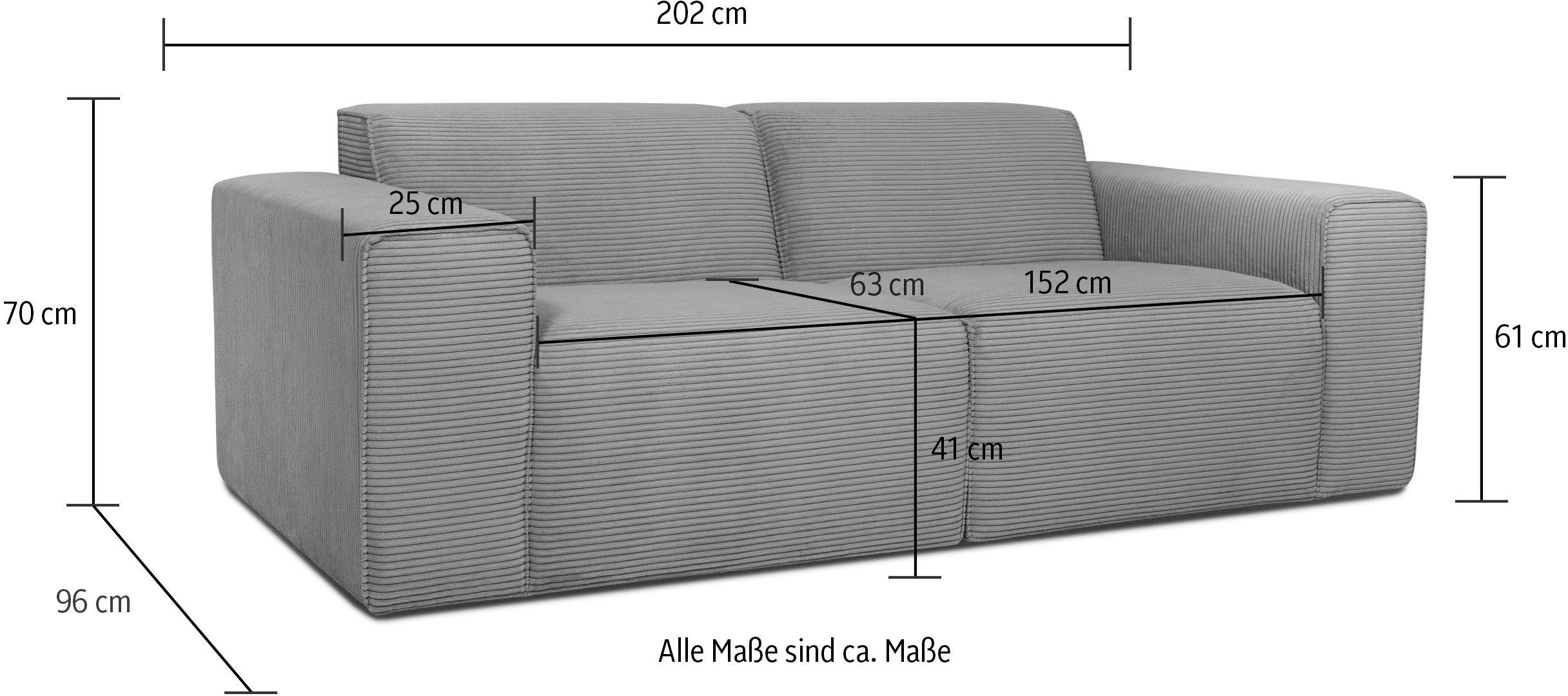 INOSIGN 2-zitsbank Clayton in een trendy ribfluwelen bekleding, diverse combinaties mogelijk