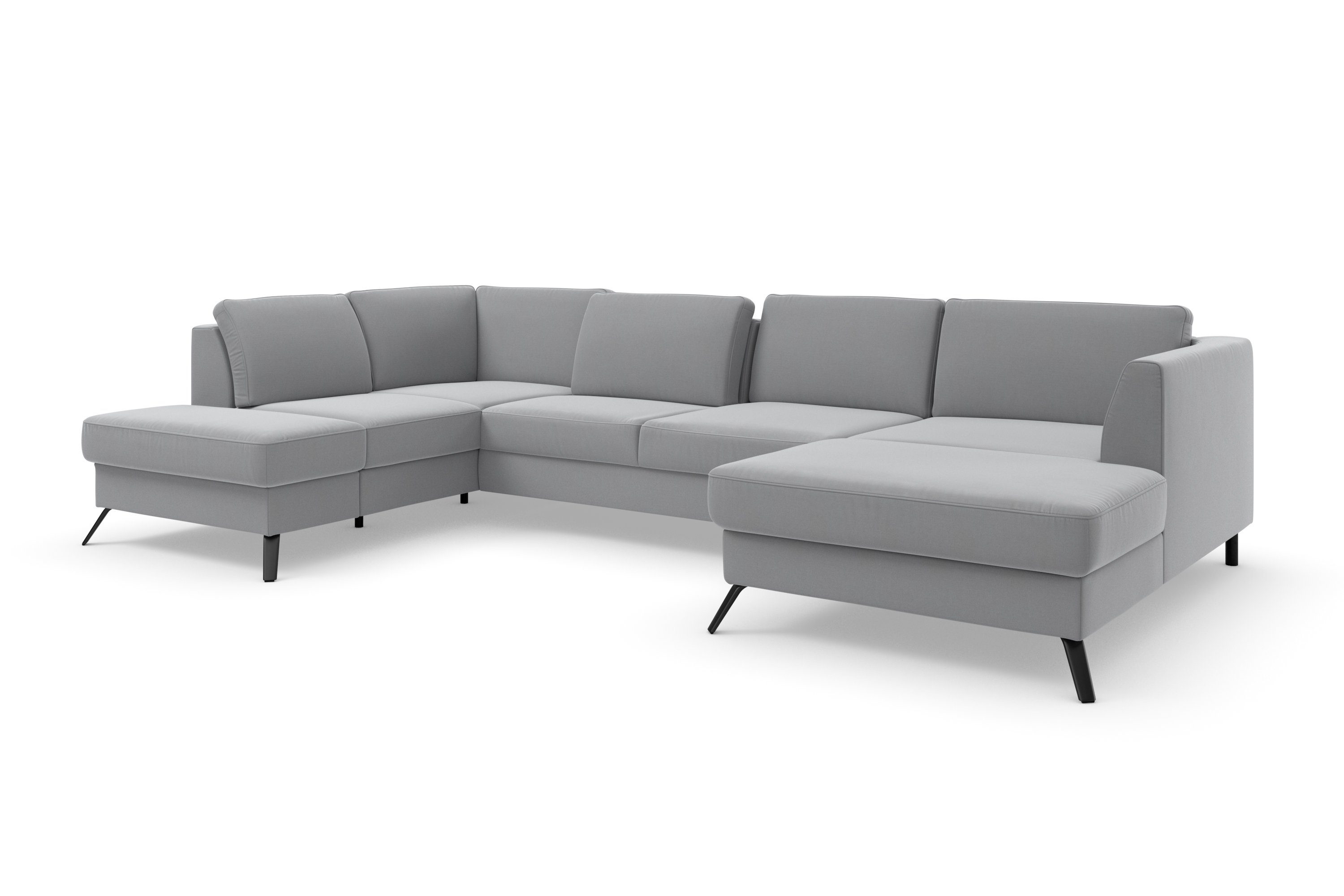 sit&more Zithoek Olsen U-vorm inclusief zitdiepteverstelling, naar keuze met slaapfunctie, 15 cm hoog