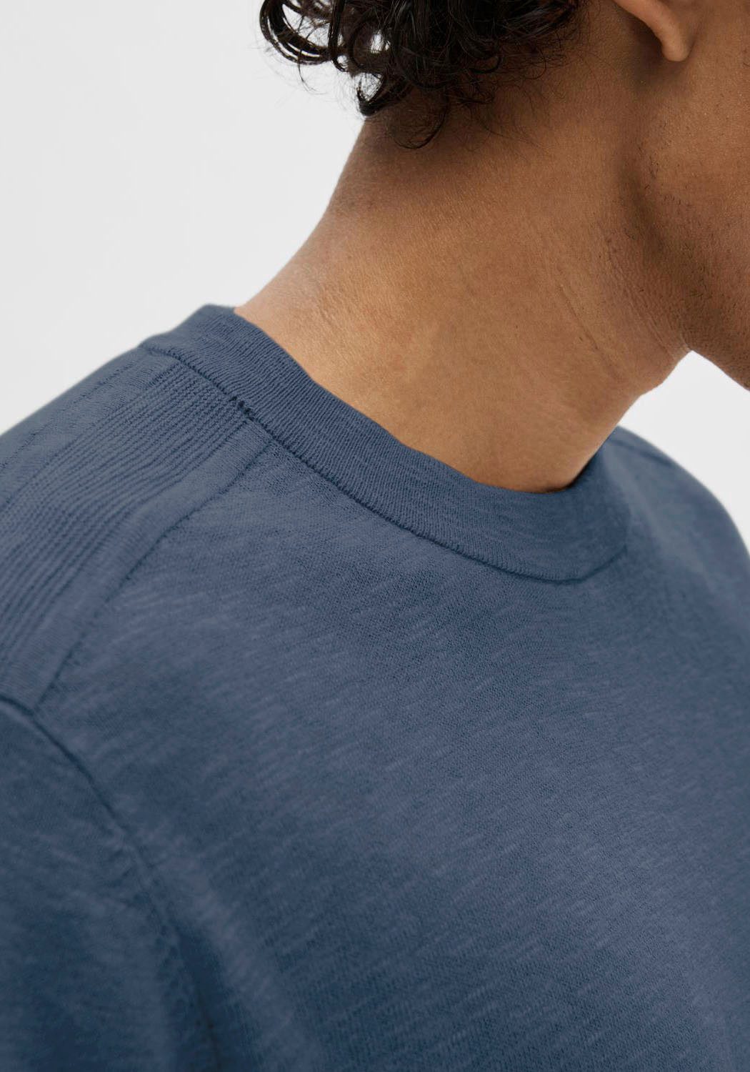 SELECTED HOMME Shirt met korte mouwen SLHBERG LINEN SS KNIT TEE NOOS