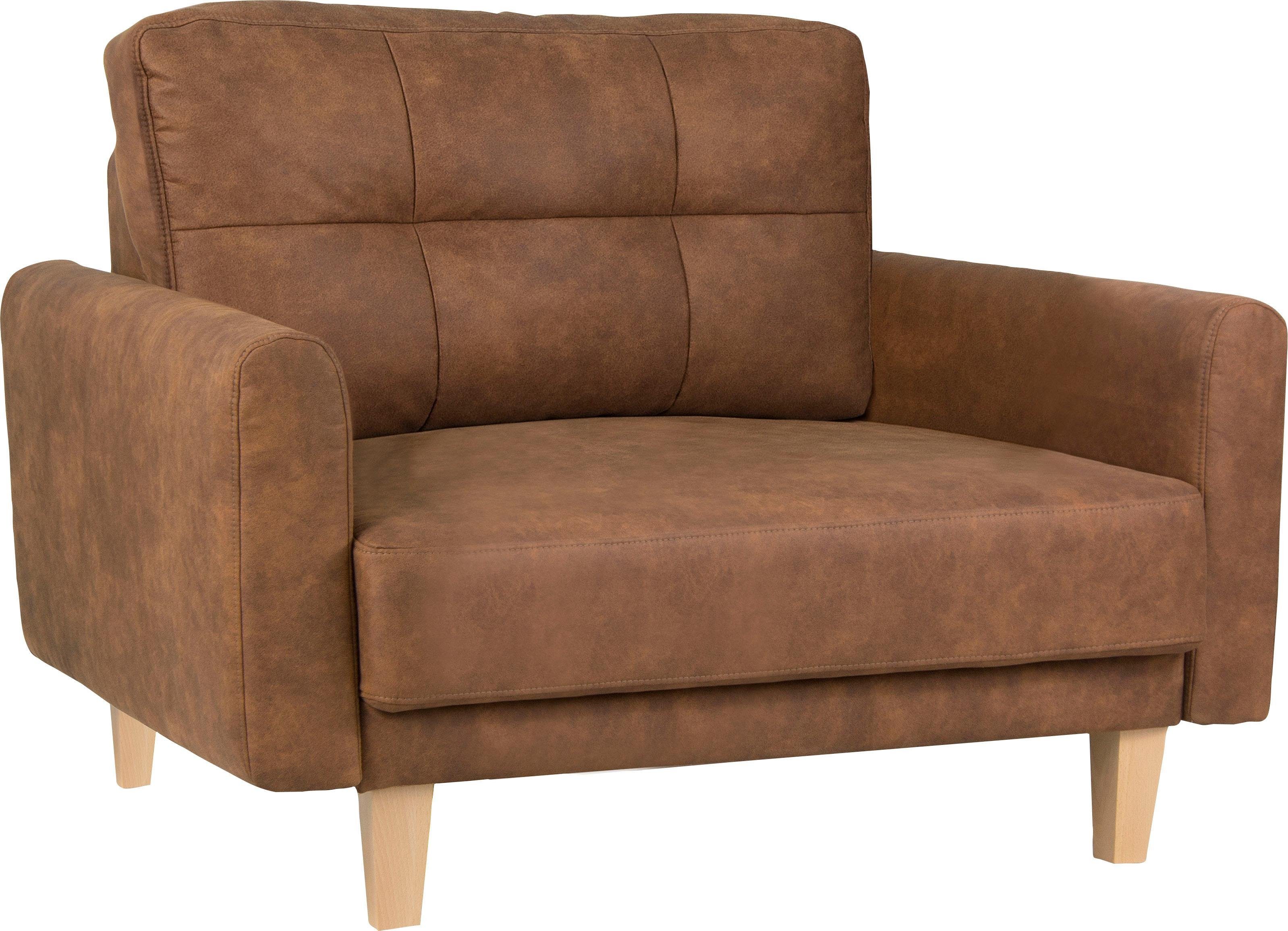 Home affaire Fauteuil TRIPLO relaxstoel met golfondersteuning, afmetingen B/D/H: 95/100/89 cm