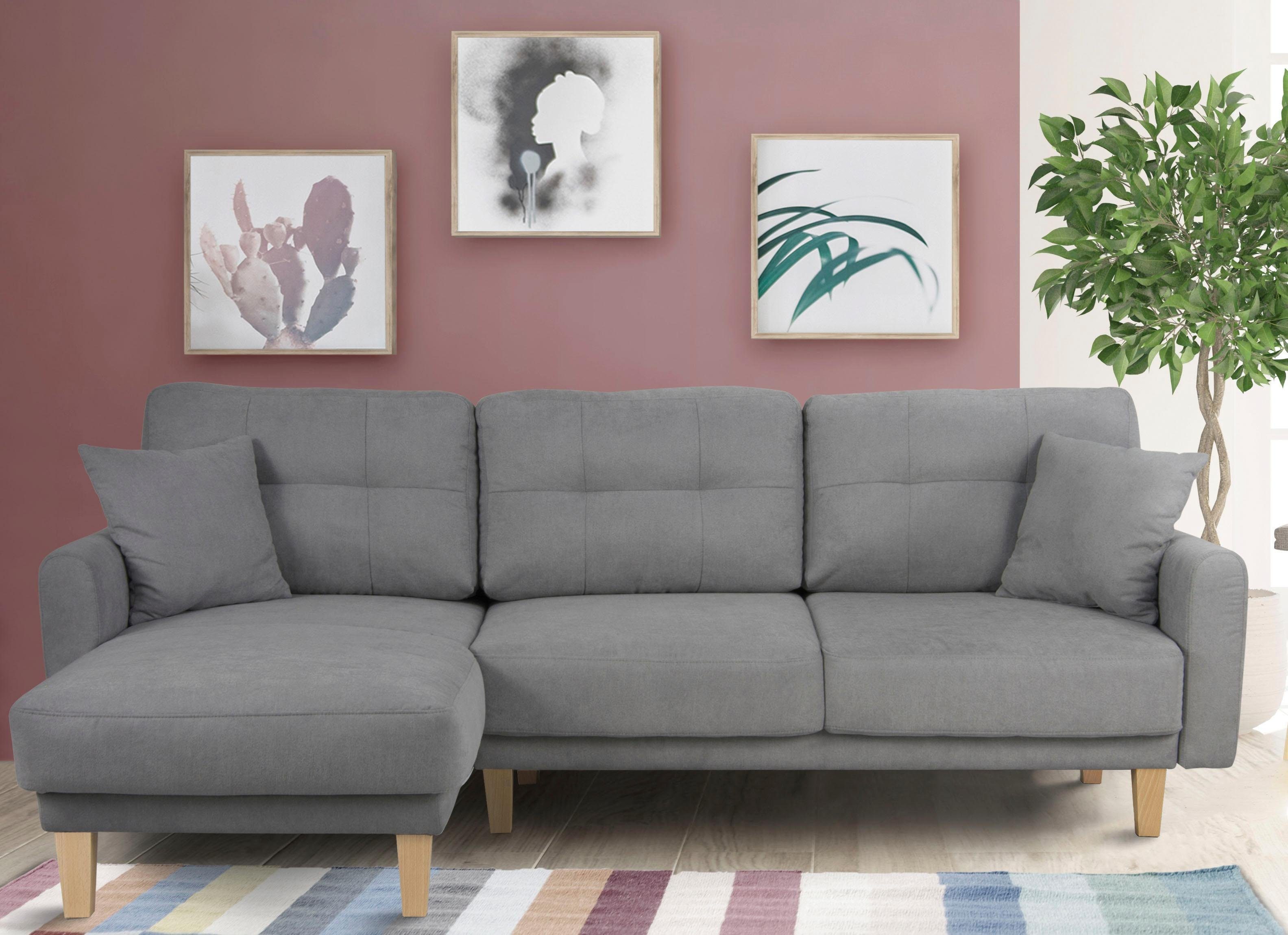 Home affaire Hoekbank TRIPLO optionele slaapbank met bedlade, afmetingen B/D/H: 234/164/89 cm