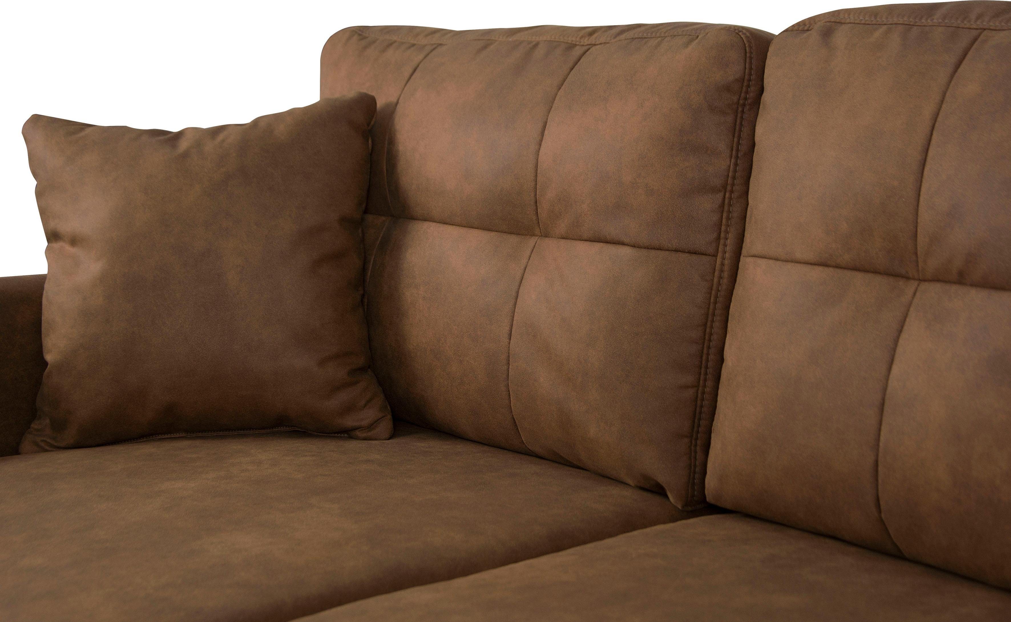 Home affaire 2-zitsbank TRIPLO met golfsysteem, afmetingen B/D/H: 165/100/89 cm Bank met stiksel in het ruggebied, incl. rugkussen en sierkussen