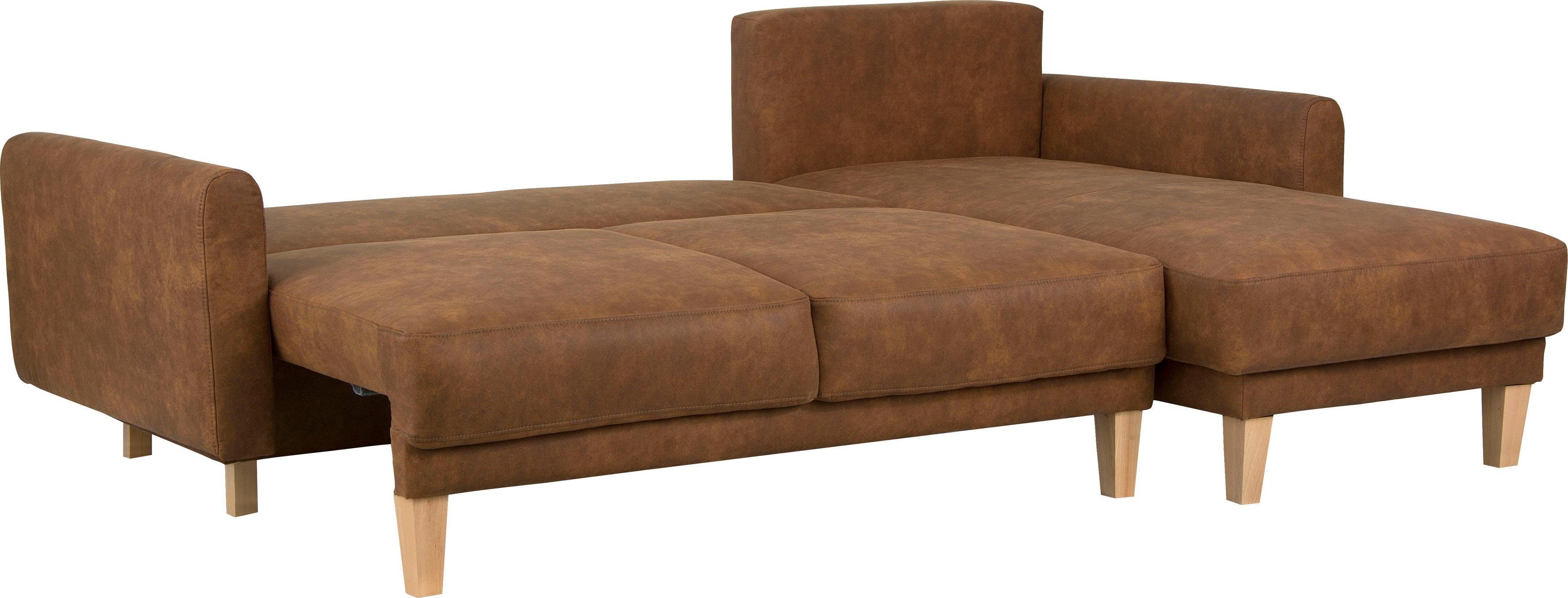 Home affaire Hoekbank TRIPLO optionele slaapbank met bedlade, afmetingen B/D/H: 234/164/89 cm