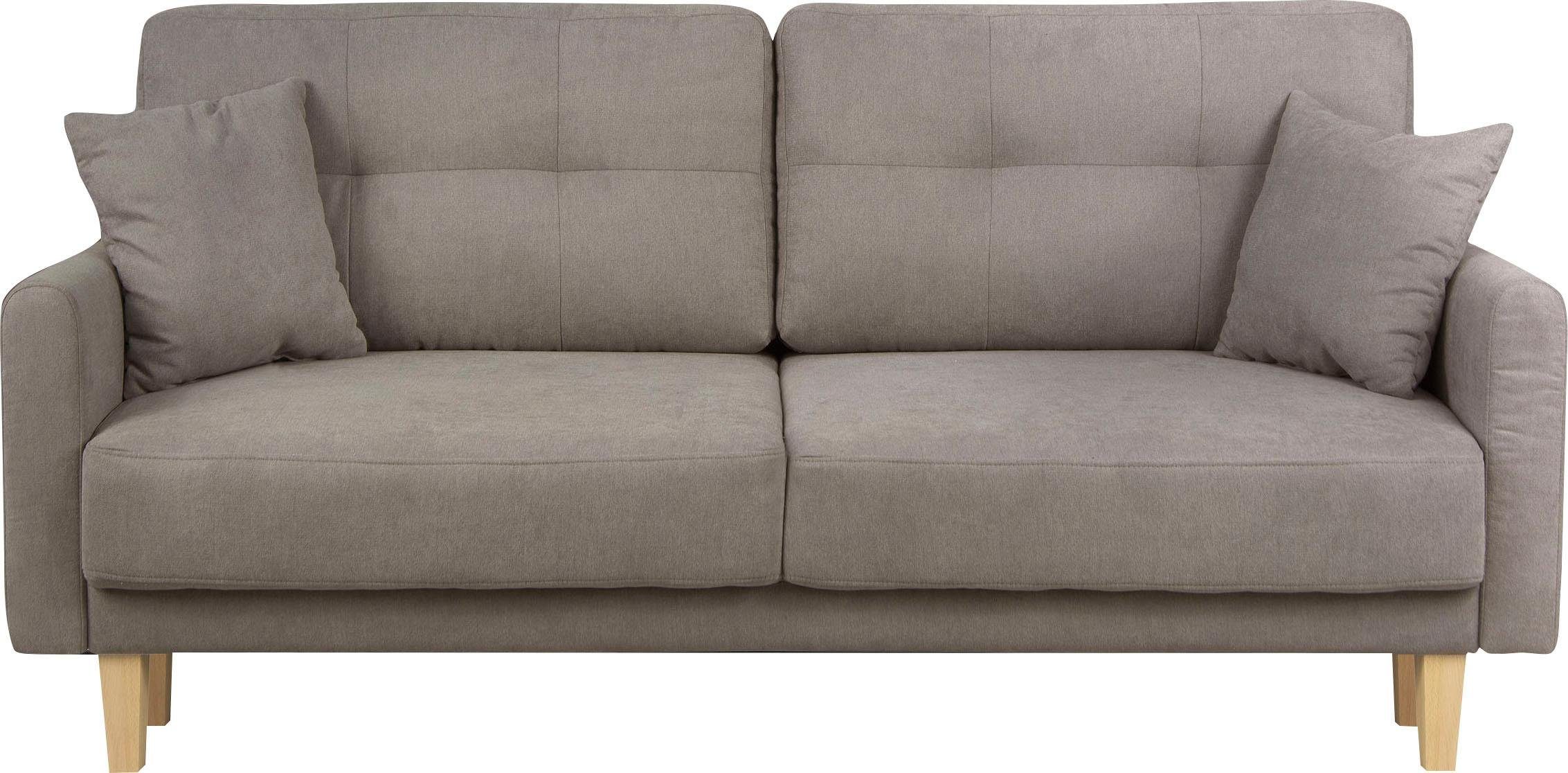 Home affaire 2-zitsbank TRIPLO met golfsysteem, afmetingen B/D/H: 165/100/89 cm Bank met stiksel in het ruggebied, incl. rugkussen en sierkussen