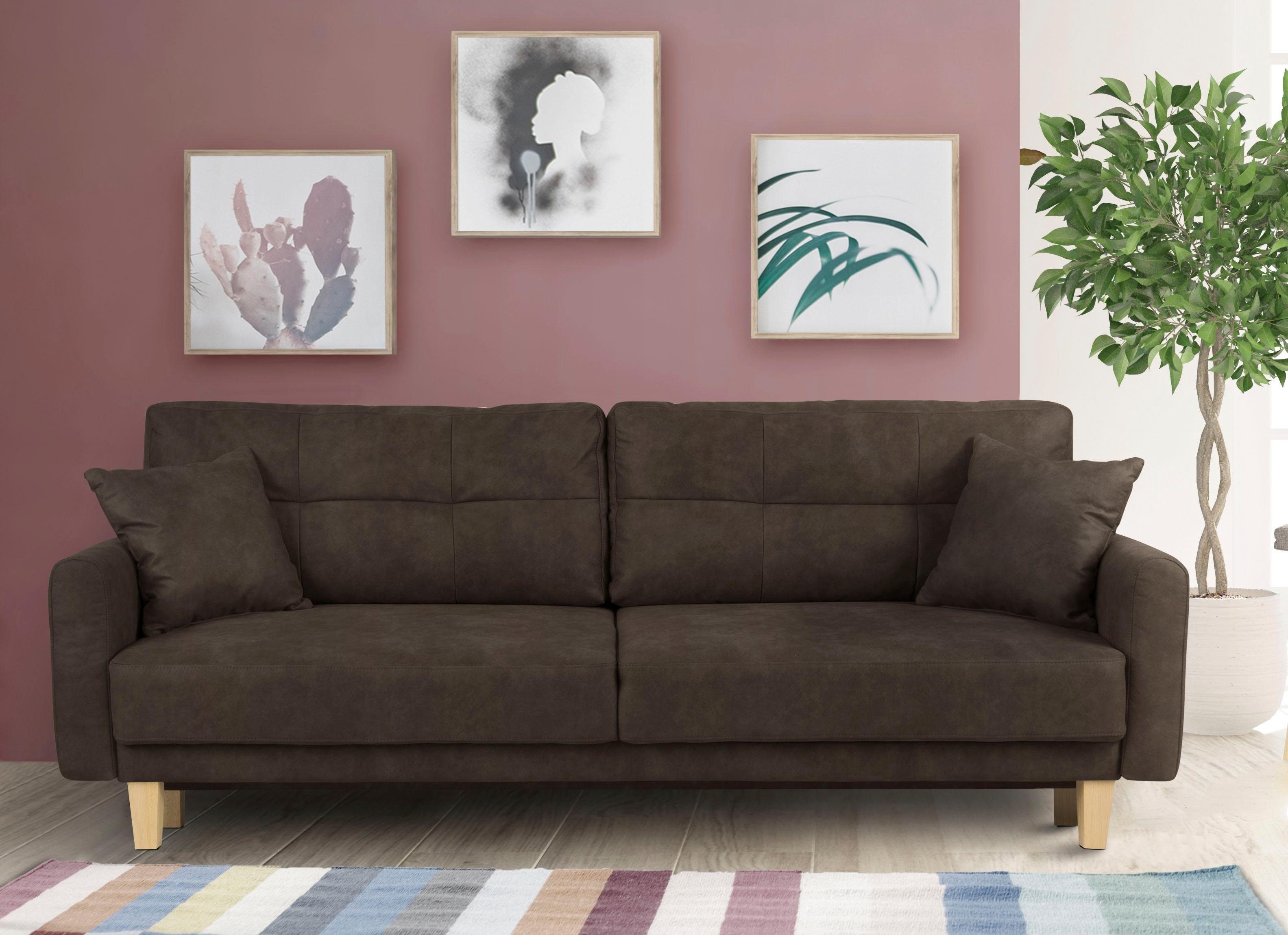 Home affaire 3-zitsbank TRIPLO optioneel slaapbank met bedlade, afmetingen B/D/H: 215/100/89 cm