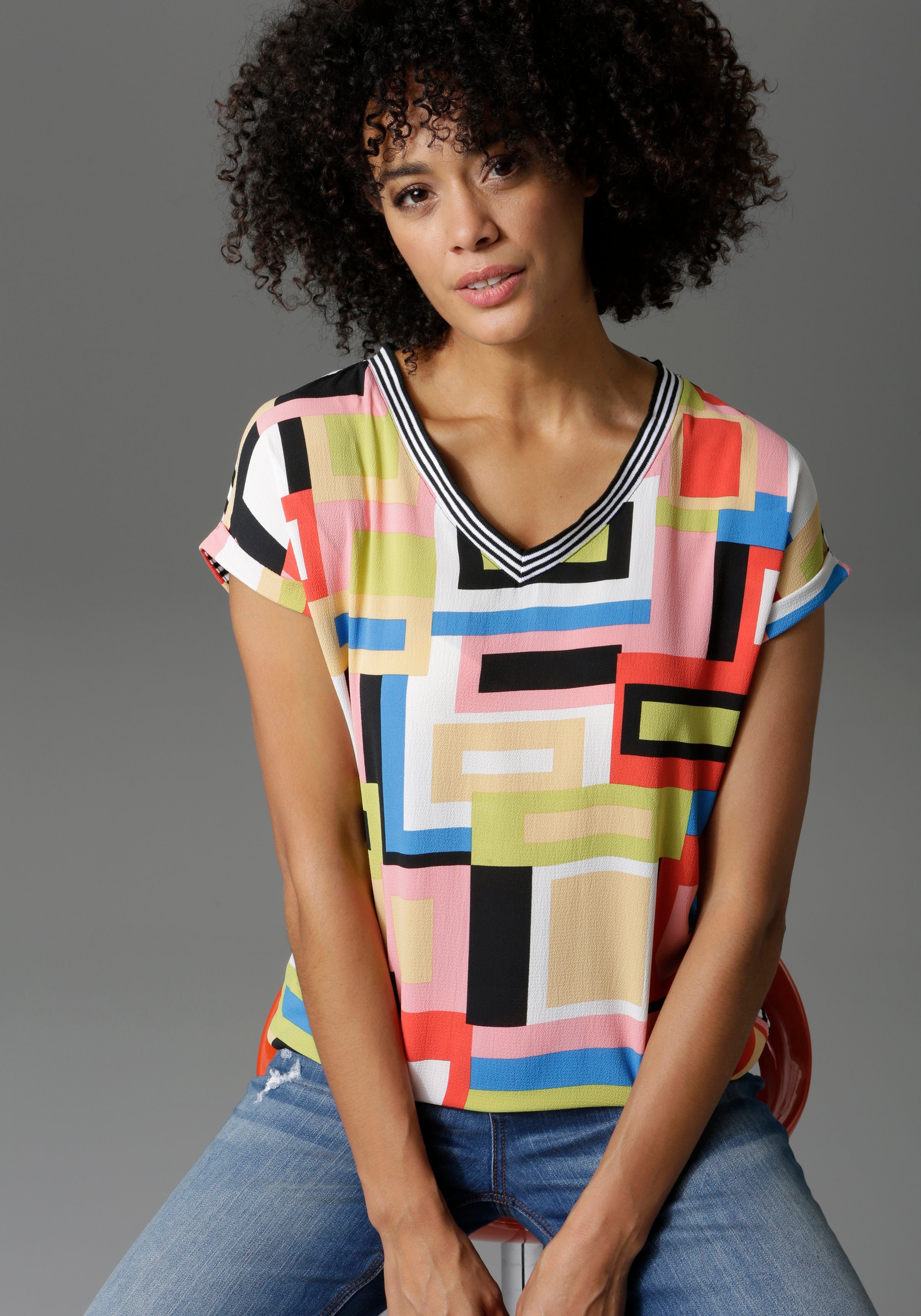 Aniston CASUAL T-shirt materiaal- en motievenmix