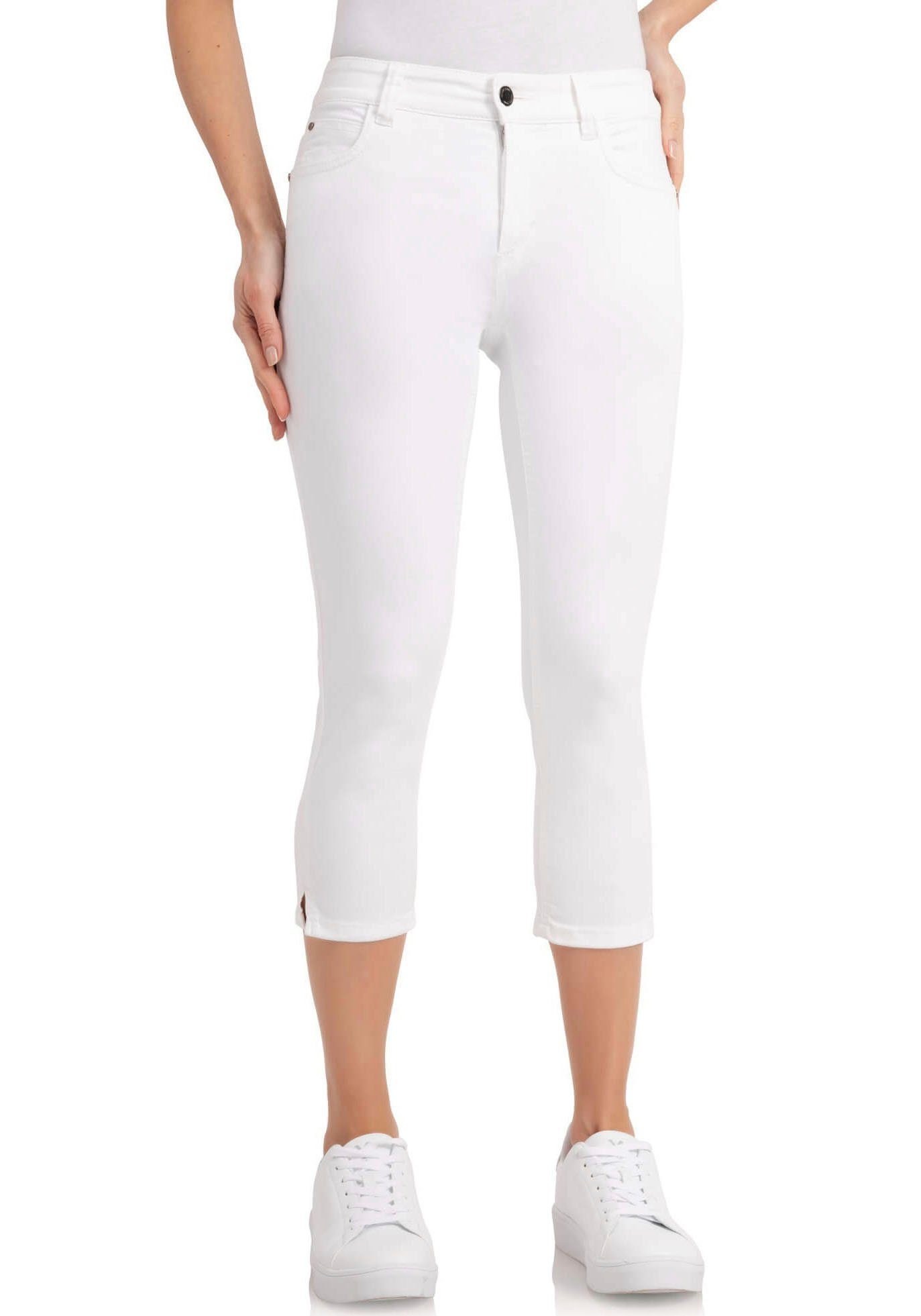 wonderjeans Capri jeans met kleine splitjes onder aan de pijpen