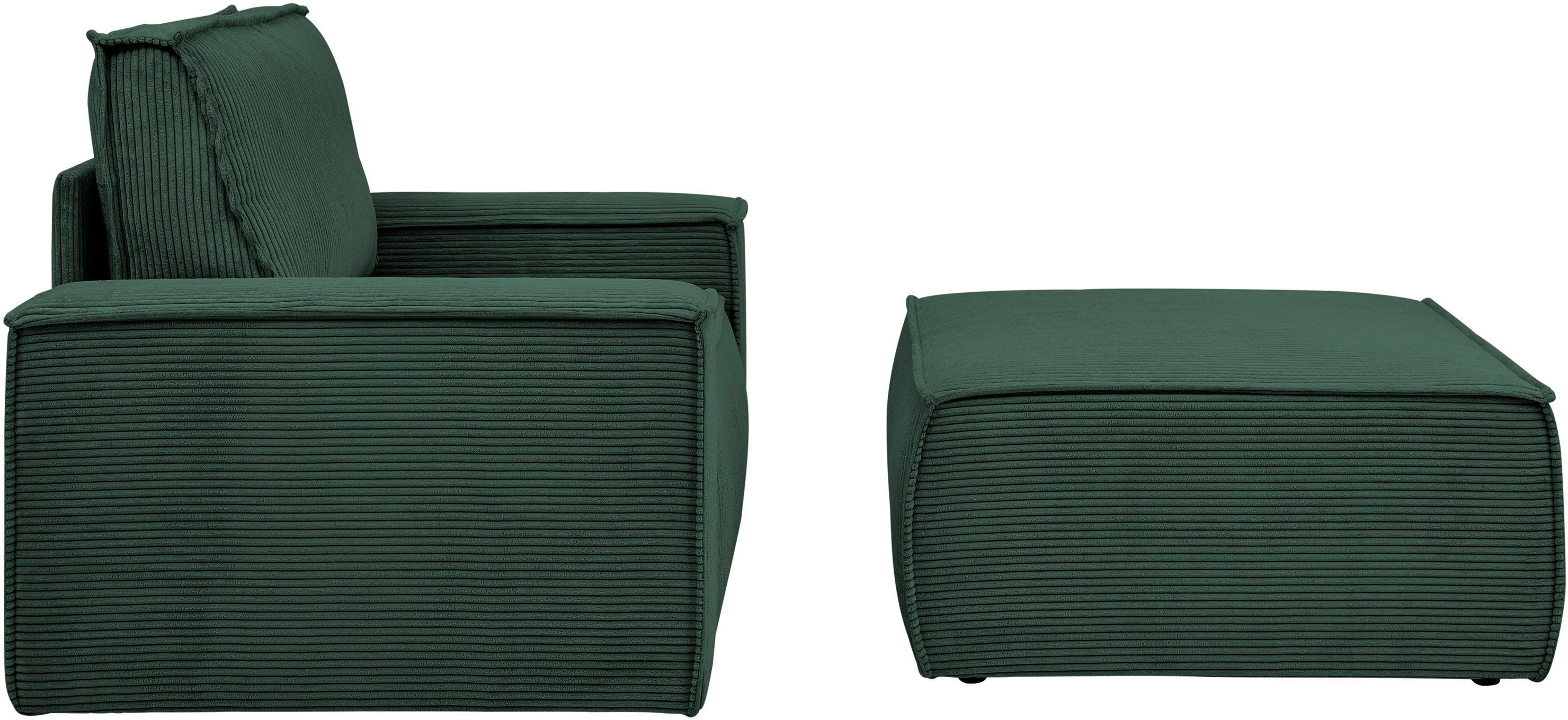 Home affaire Fauteuil Sherwood Loveseat en hocker als set, passend bij de bekleding-serie SHERWOOD