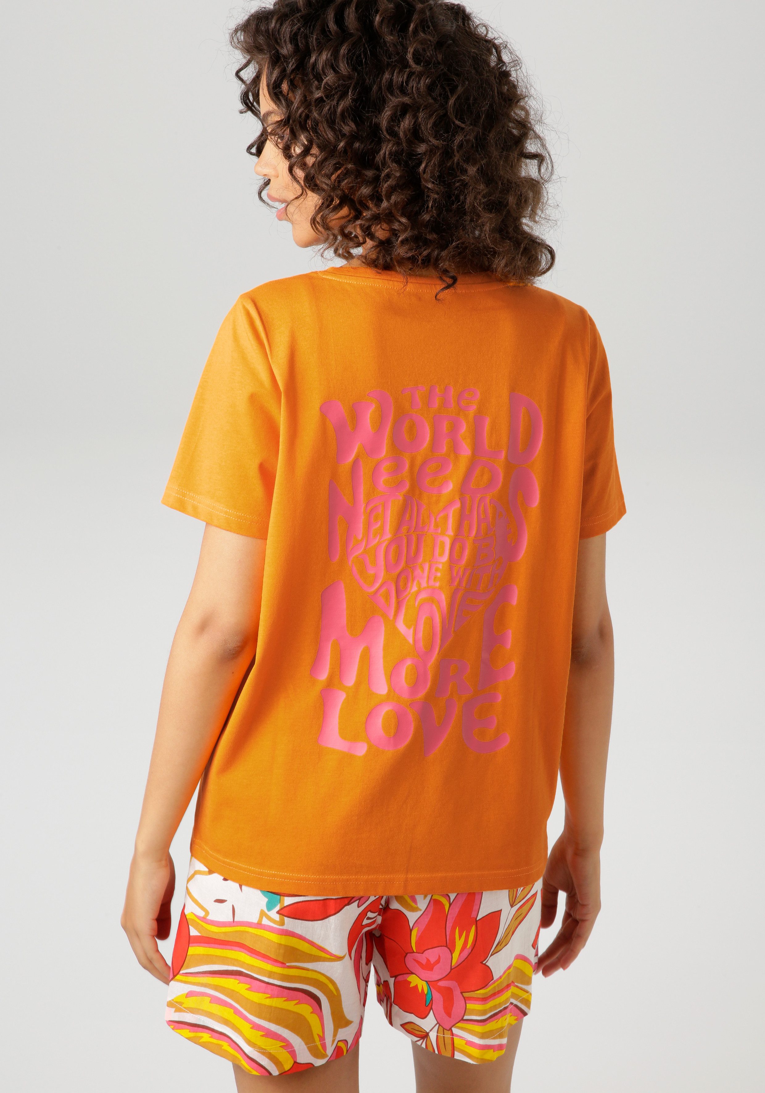 Aniston CASUAL T-shirt met grote statement-opschrift op de rug