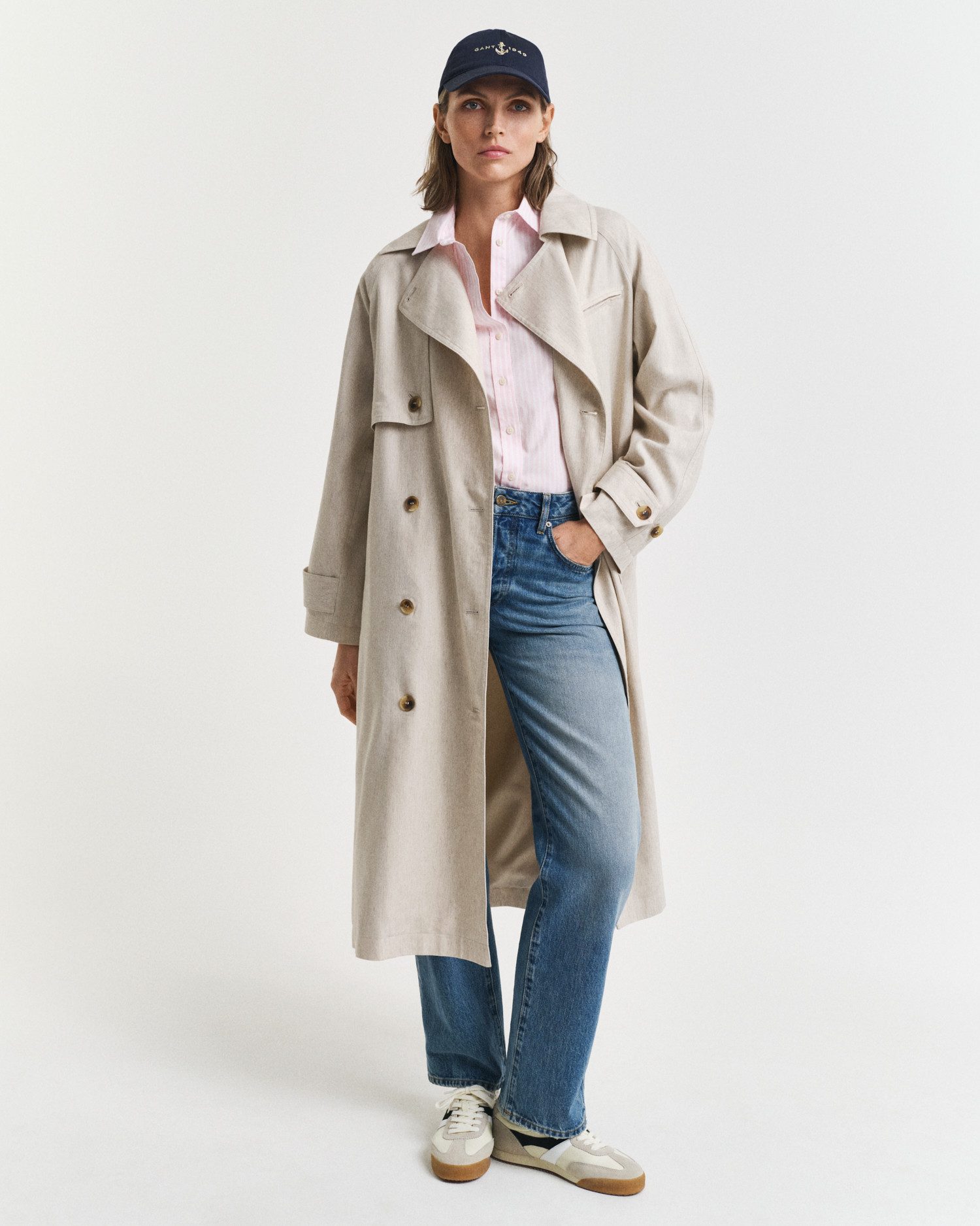 Gant Overhemdblouse REG POPLIN STRIPED SHIRT met een klein geborduurd logo op de borst