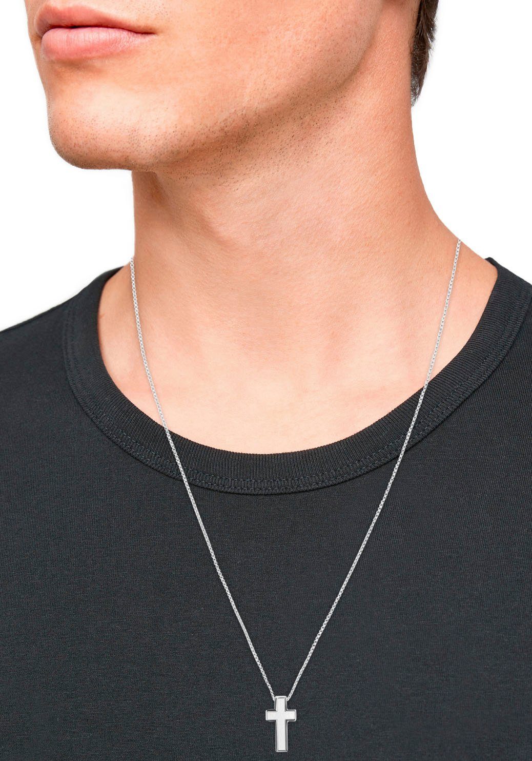 s.Oliver Ketting met hanger Kruis 2035529 met zirkoon (synthetisch)