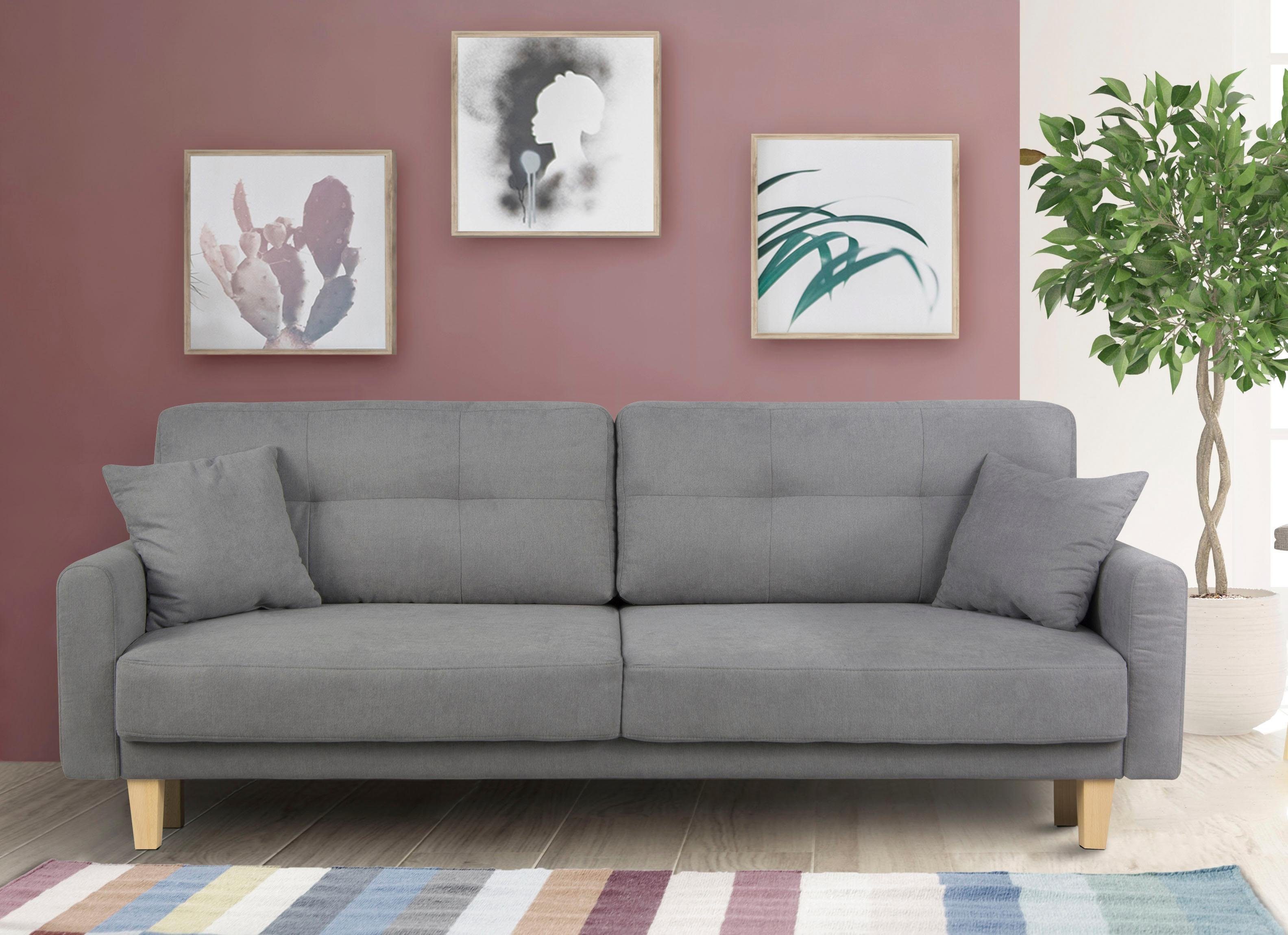 Home affaire 3-zitsbank TRIPLO optioneel slaapbank met bedlade, afmetingen B/D/H: 215/100/89 cm