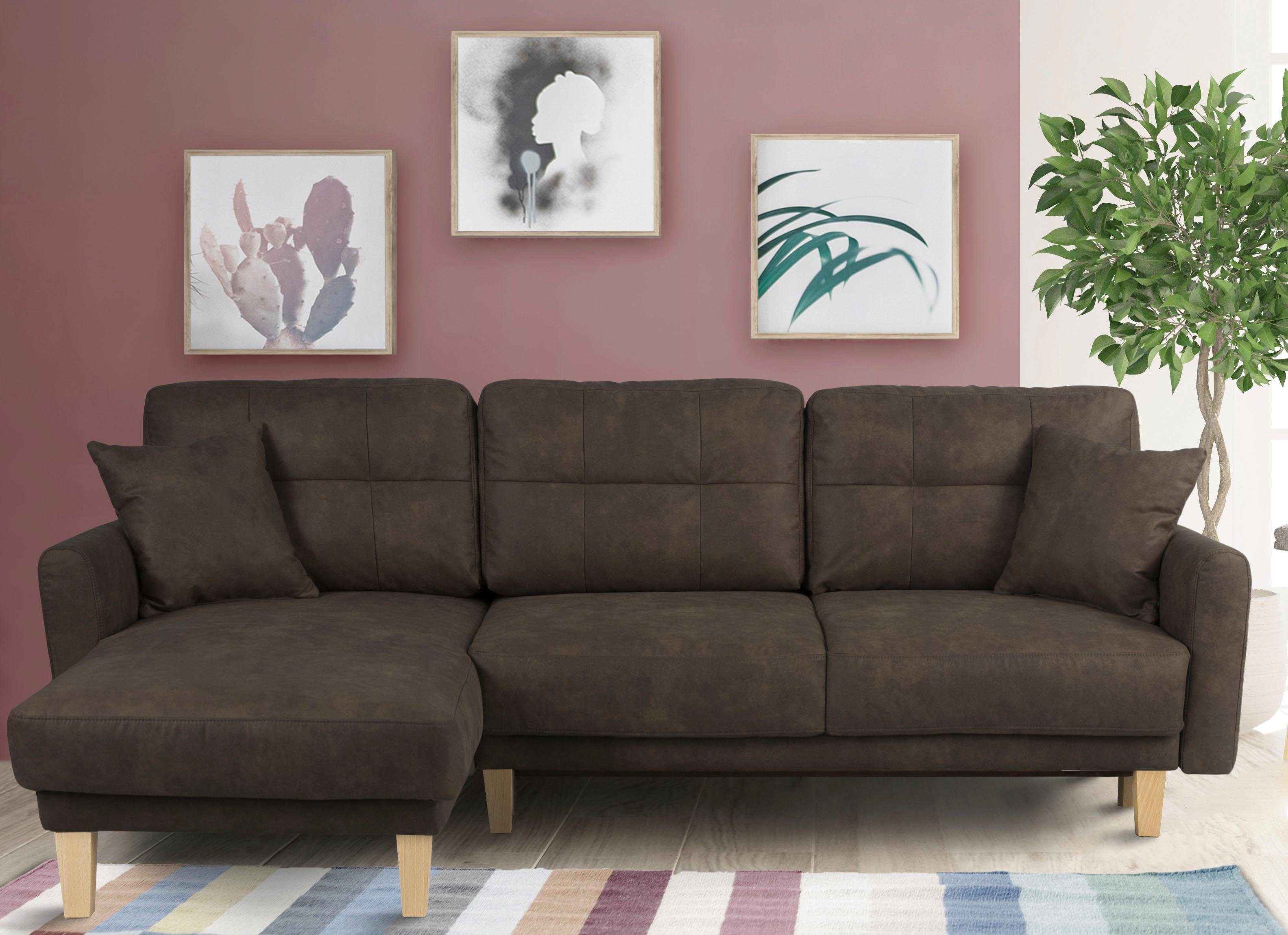 Home affaire Hoekbank TRIPLO optionele slaapbank met bedlade, afmetingen B/D/H: 234/164/89 cm