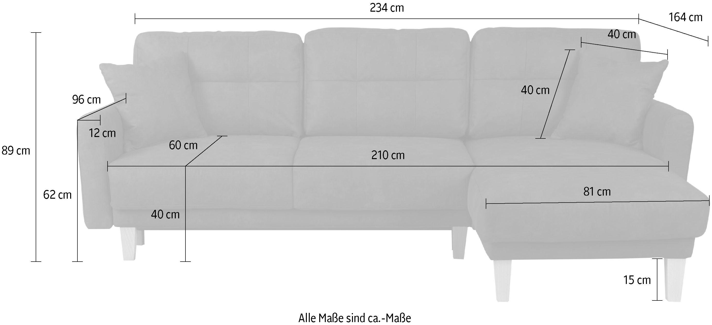 Home affaire Hoekbank TRIPLO optionele slaapbank met bedlade, afmetingen B/D/H: 234/164/89 cm