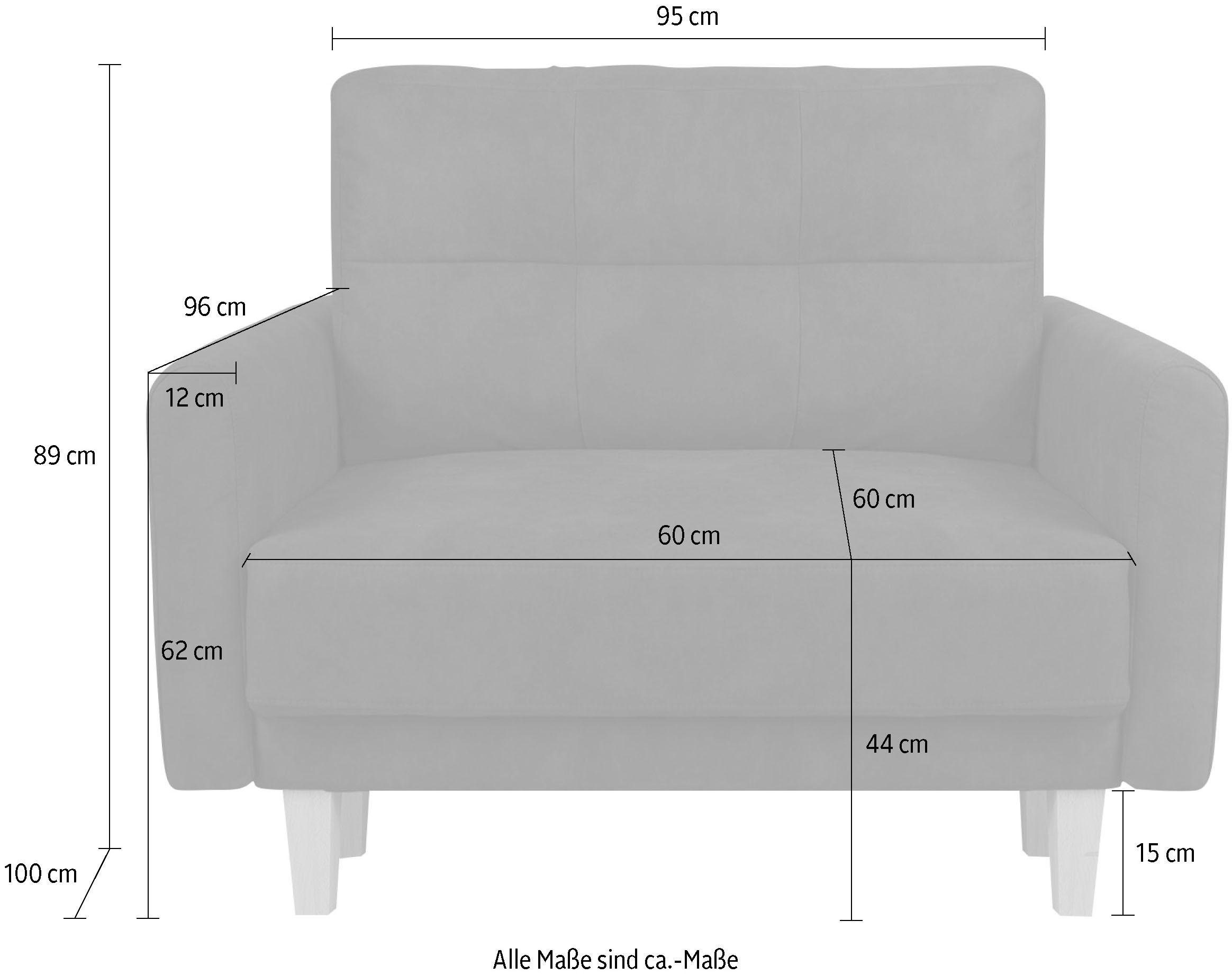 Home affaire Fauteuil TRIPLO relaxstoel met golfondersteuning, afmetingen B/D/H: 95/100/89 cm