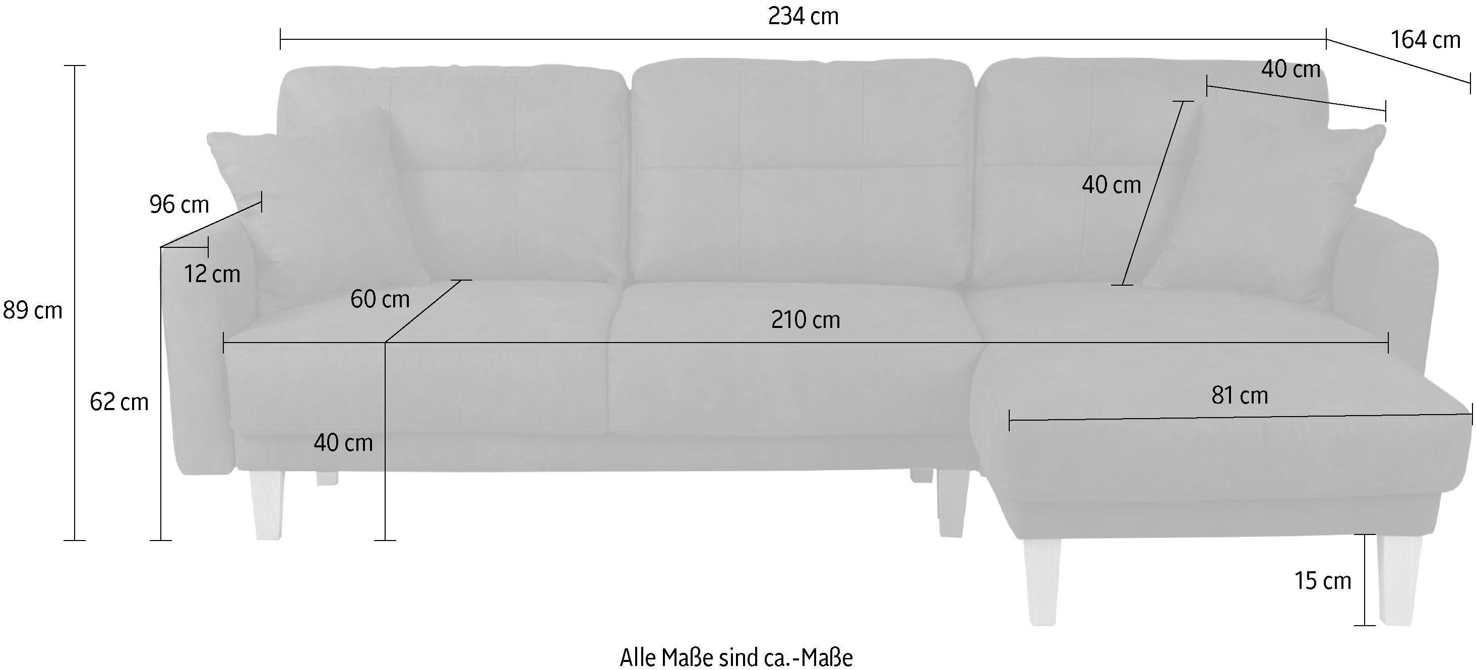 Home affaire Hoekbank TRIPLO optionele slaapbank met bedlade, afmetingen B/D/H: 234/164/89 cm
