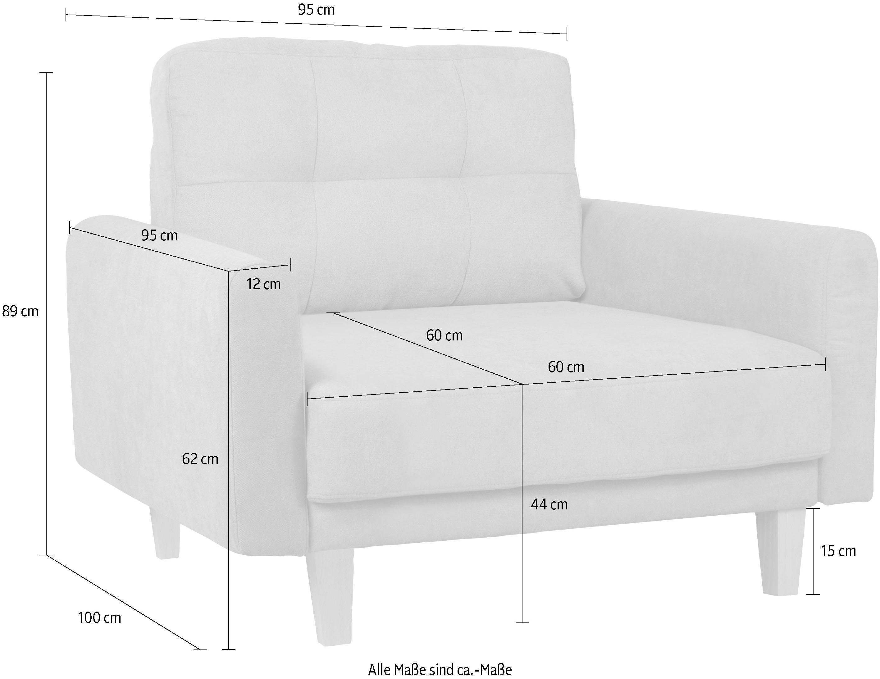 Home affaire Fauteuil TRIPLO relaxstoel met golfondersteuning, afmetingen B/D/H: 95/100/89 cm