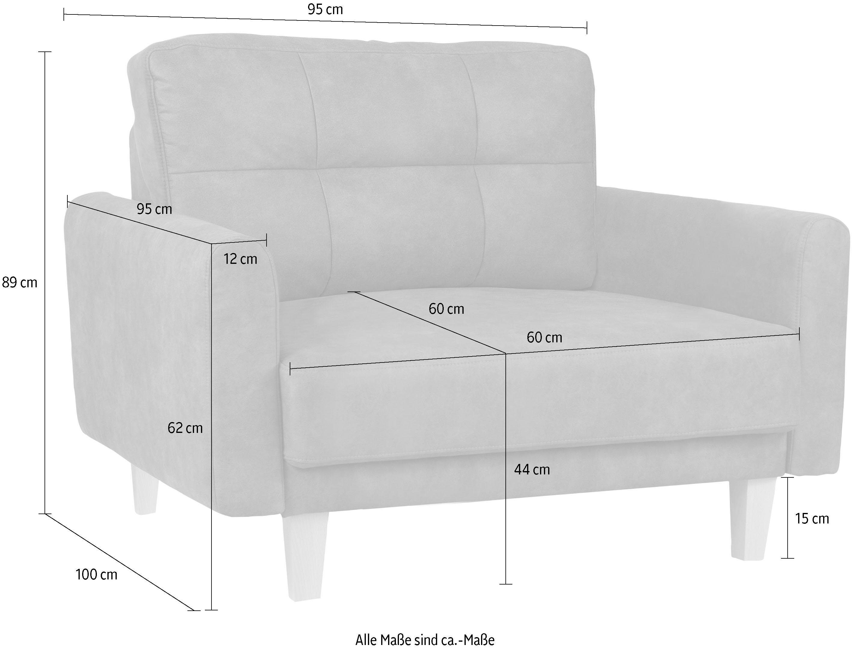 Home affaire Fauteuil TRIPLO relaxstoel met golfondersteuning, afmetingen B/D/H: 95/100/89 cm