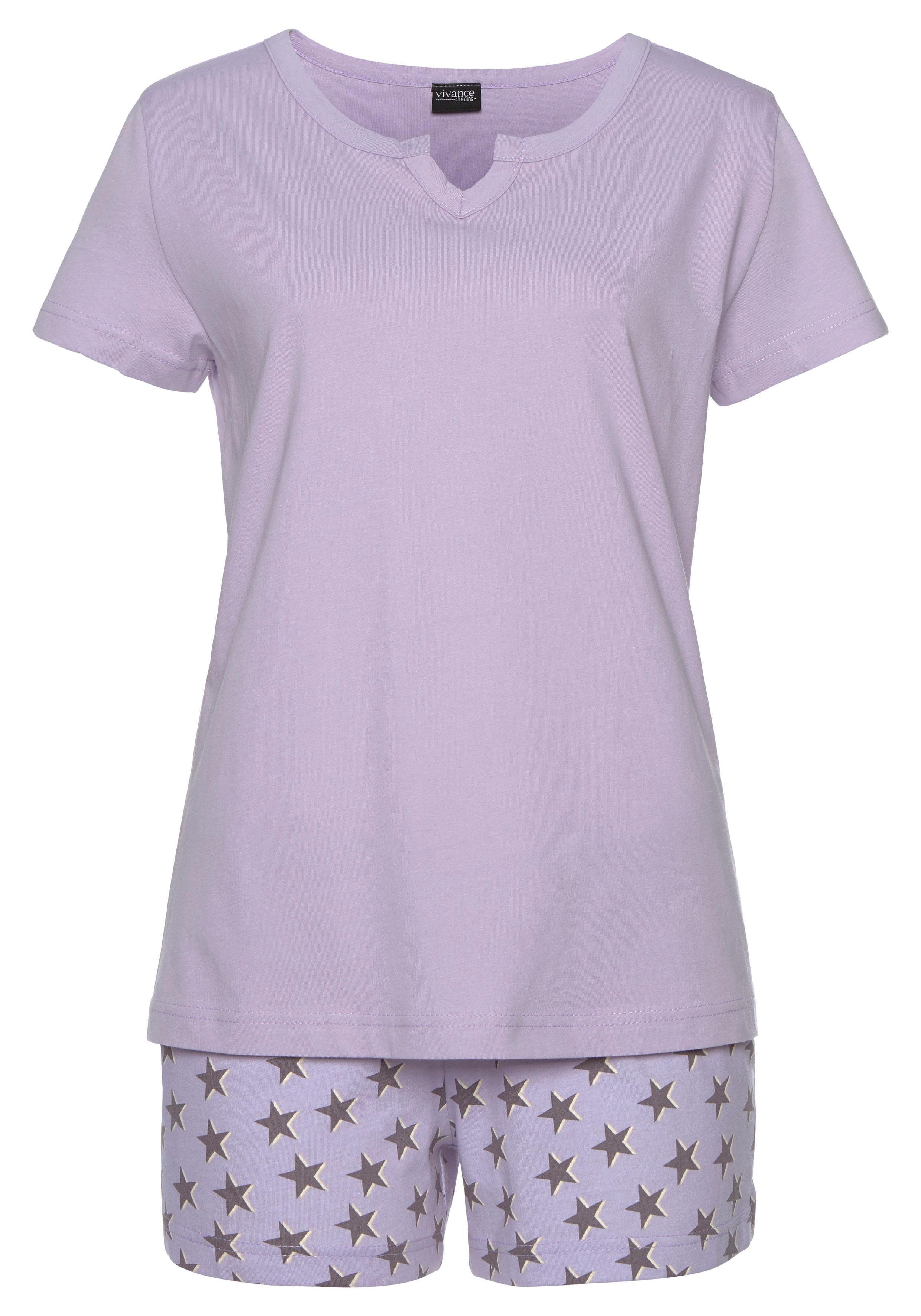 Vivance Dreams Shortama met sterrenprint (4-delig Set van 2)
