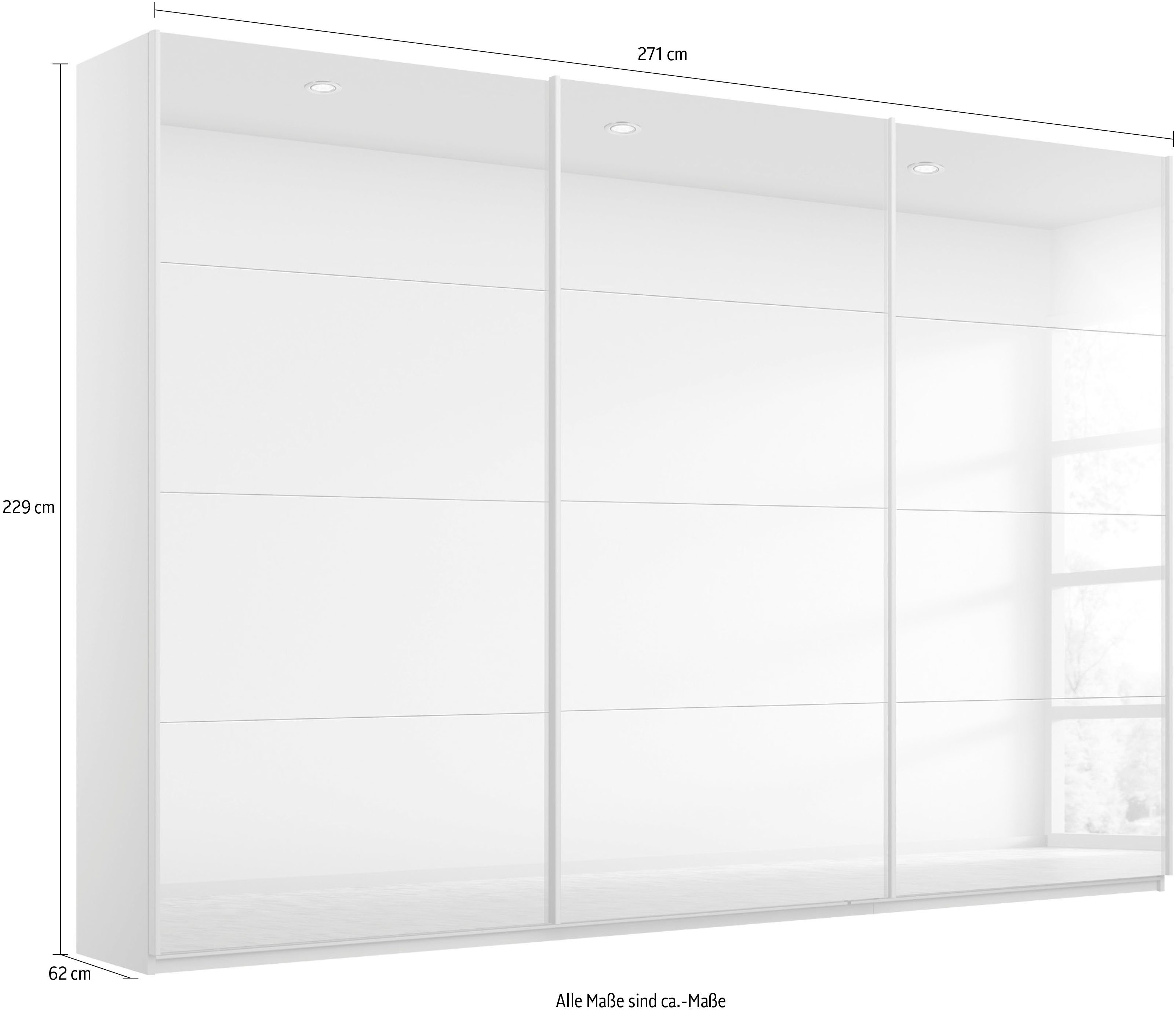rauch Zweefdeurkast Kledingkast kast garderobe ORACLE met spiegelfront inclusief lade-inzet en extra legplanken made in germany