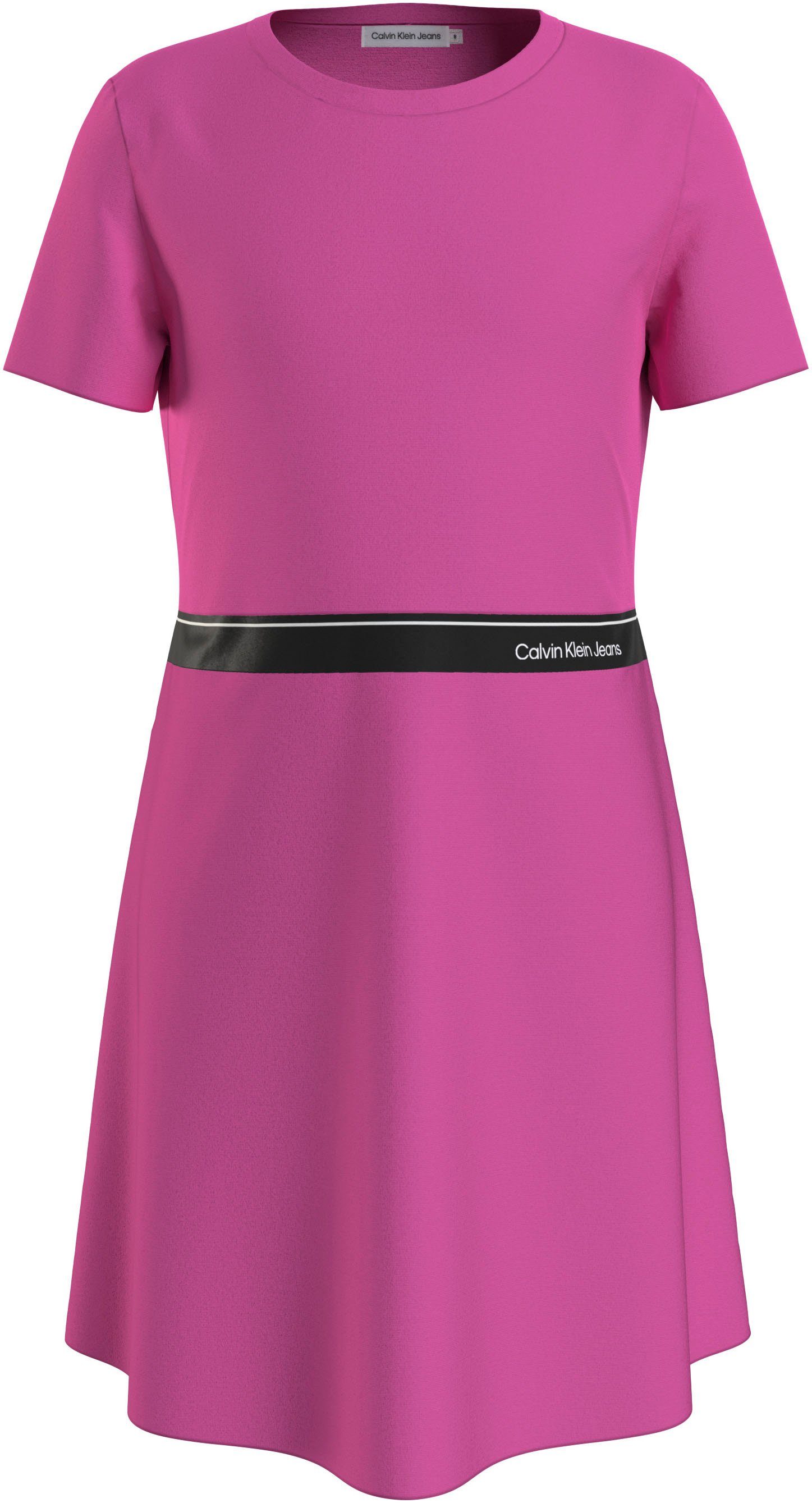 Calvin Klein Blousejurk PUNTO LOGO TAPE SS DRESS voor kinderen tot 16 jaar