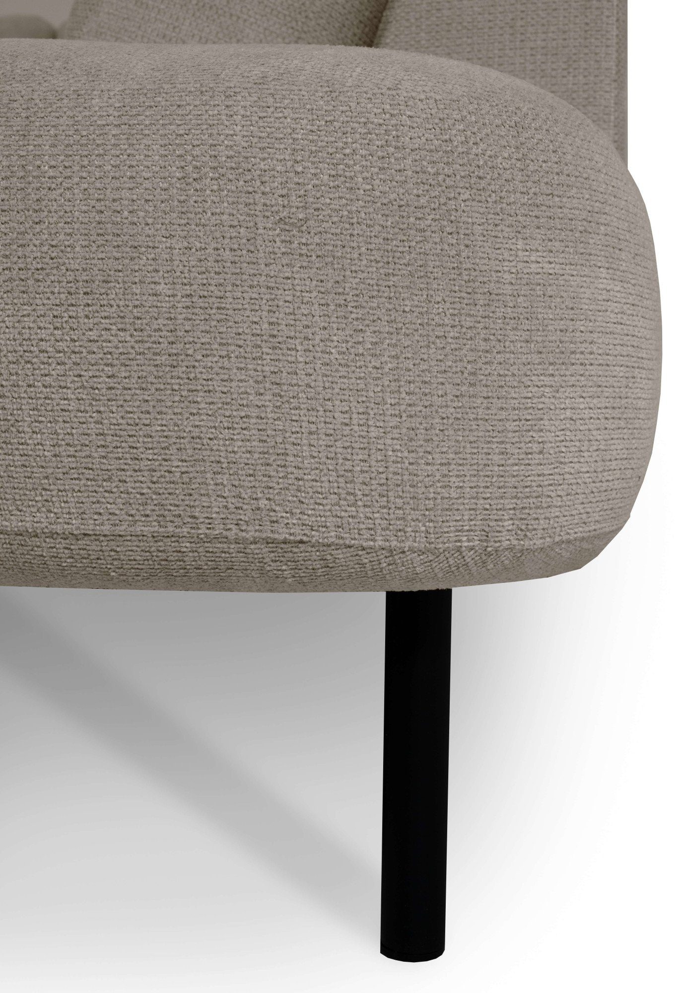 Places of Style Zithoek Cesola in zachte chenille-stof, breedte 327 cm, met zwarte metalen poten