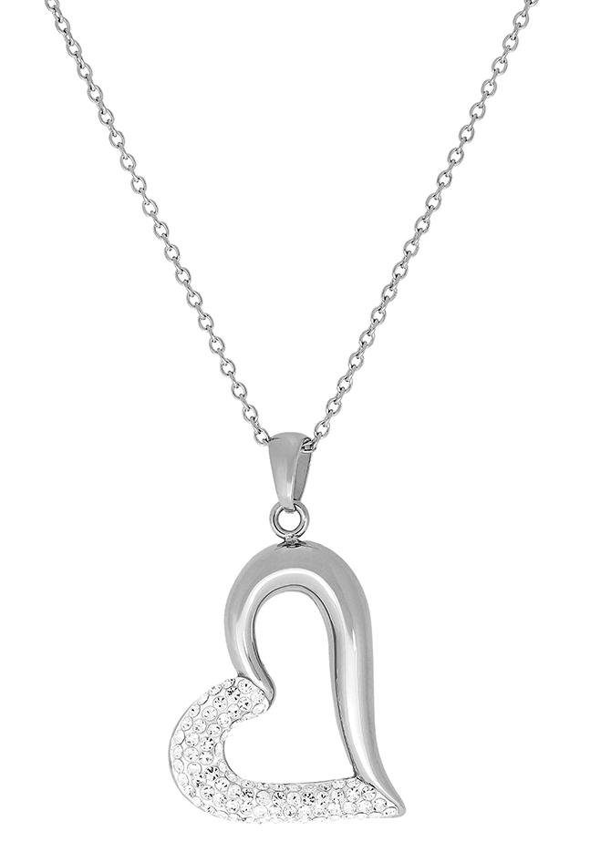Firetti Hartketting Halsketting sieraad cadeau fonkelend hart "LIEFDE" dames kettingen zilver