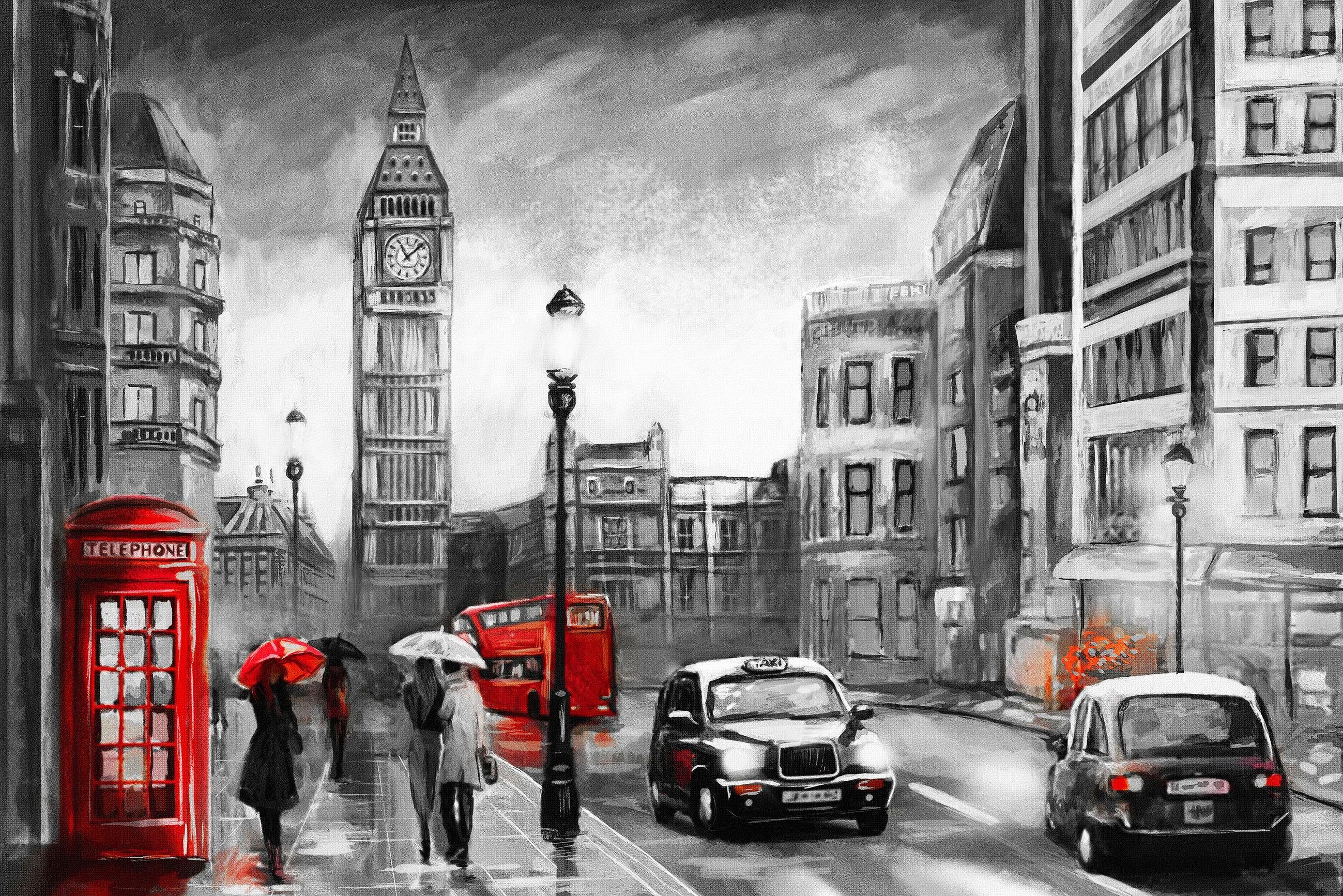 Places of Style Artprint op linnen Londen