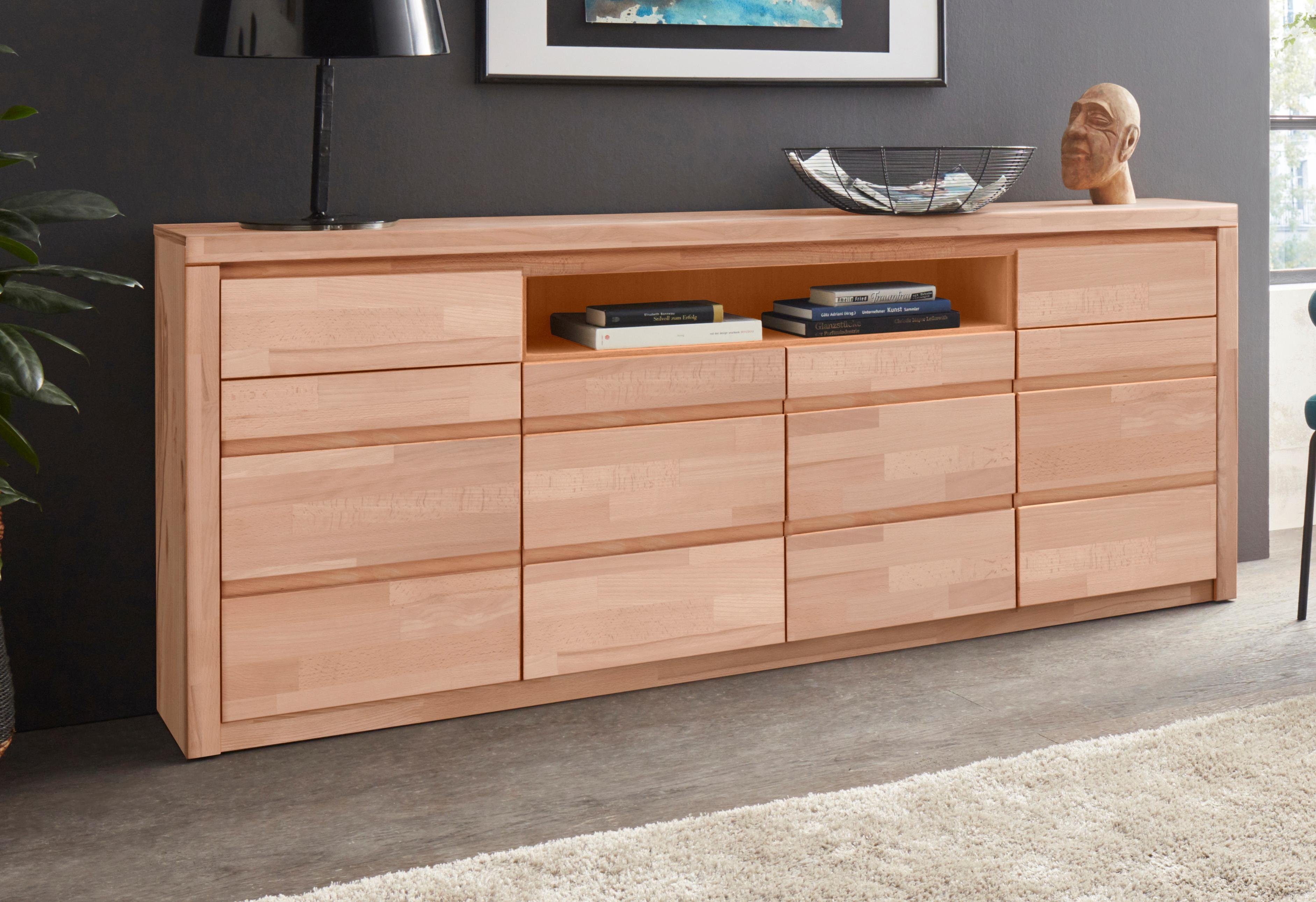 Home affaire Kast Silkeborg Breedte 200 cm dressoirs maat 200x35x85 cm beige