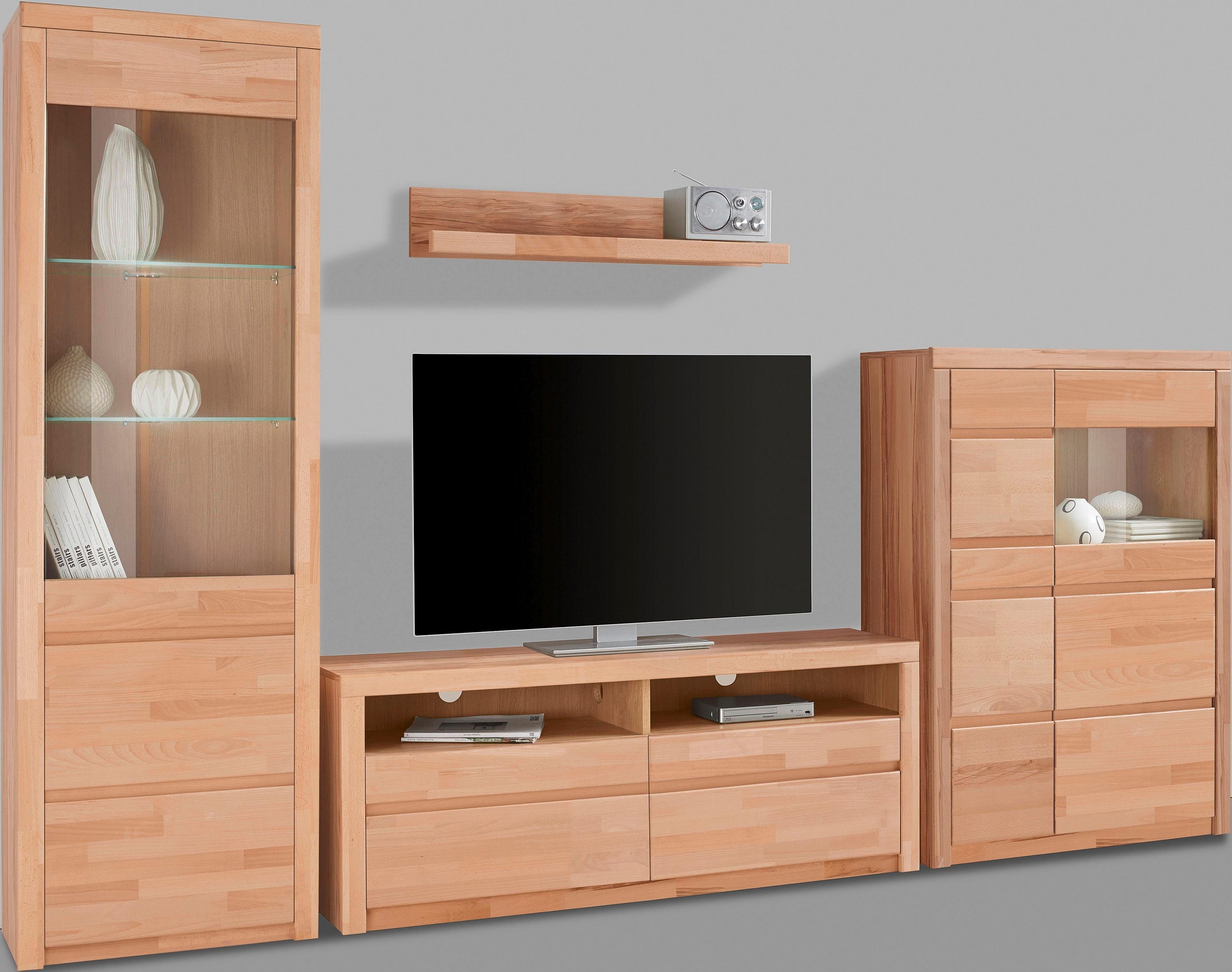 Home affaire Wandmeubel Silkeborg gedeeltelijk massief hout (set, 4-delig)