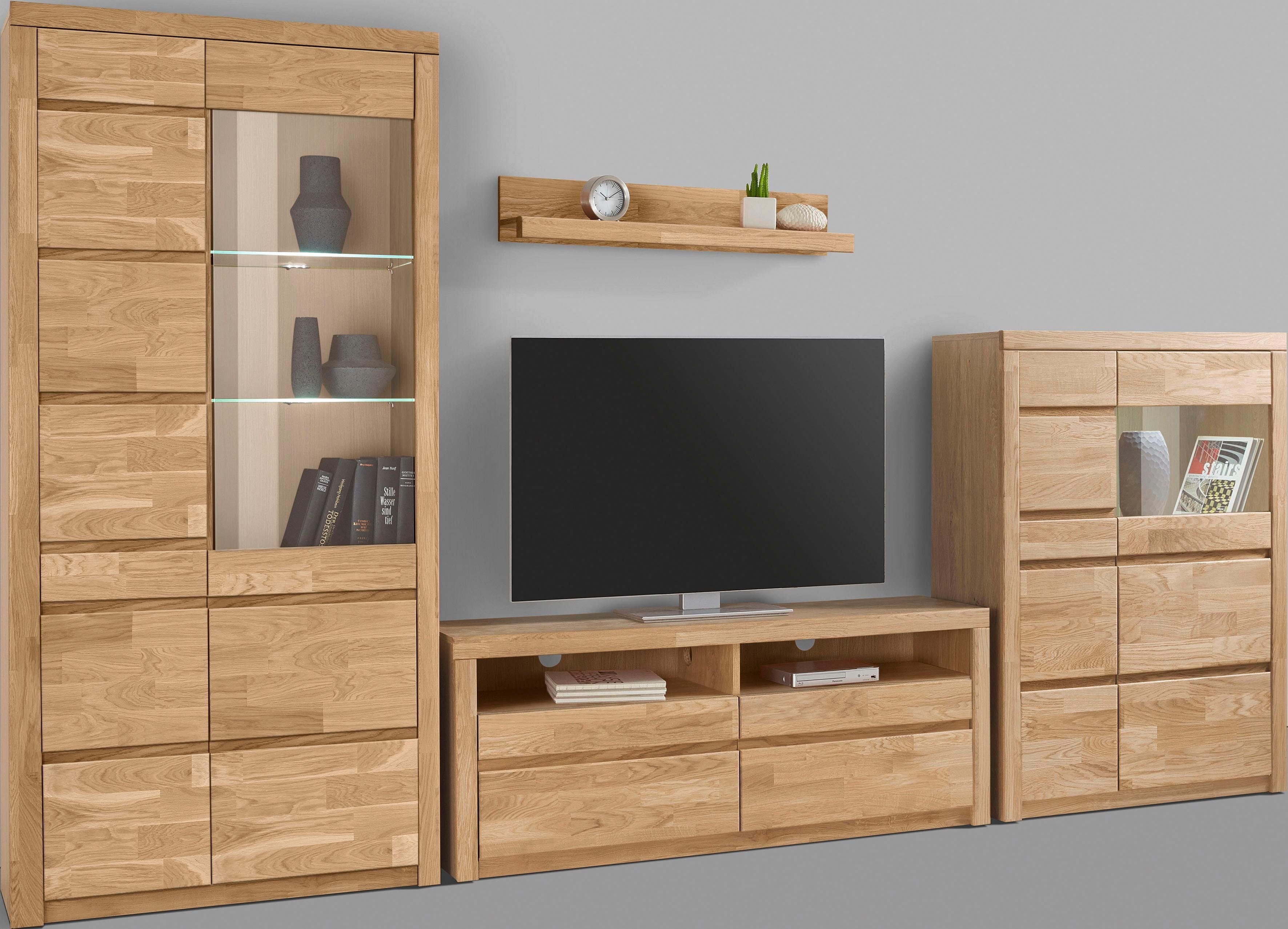 Home affaire Wandmeubel Silkeborg gedeeltelijk massief hout (set, 4-delig)
