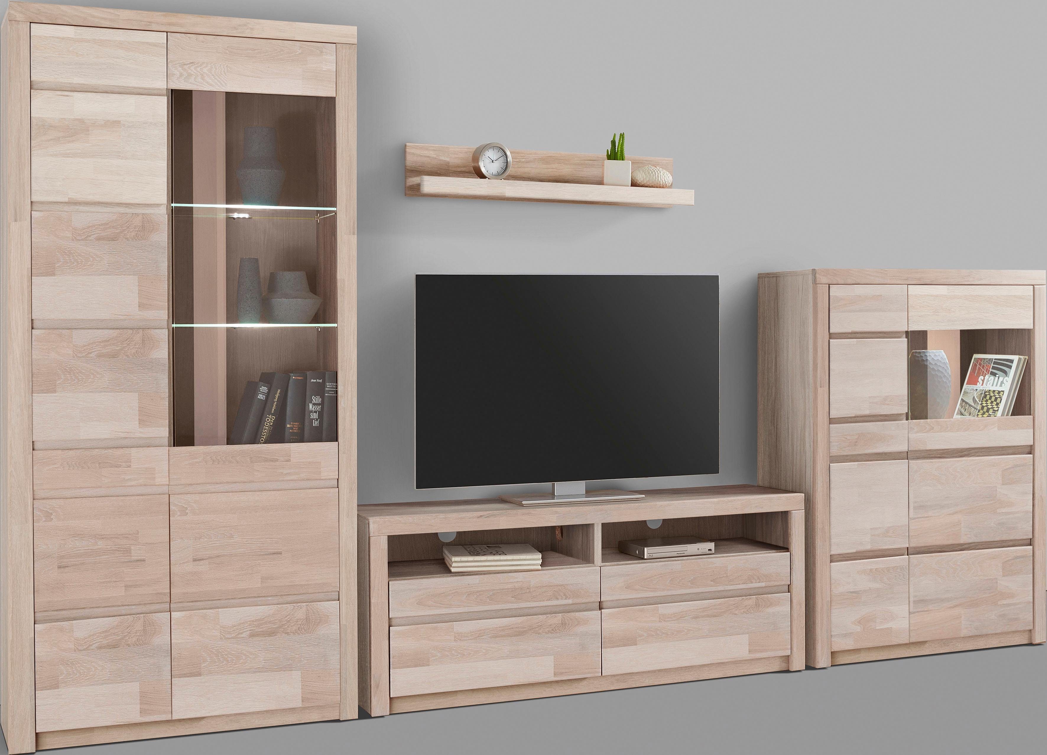 Home affaire Wandmeubel Silkeborg gedeeltelijk massief hout (set, 4-delig)