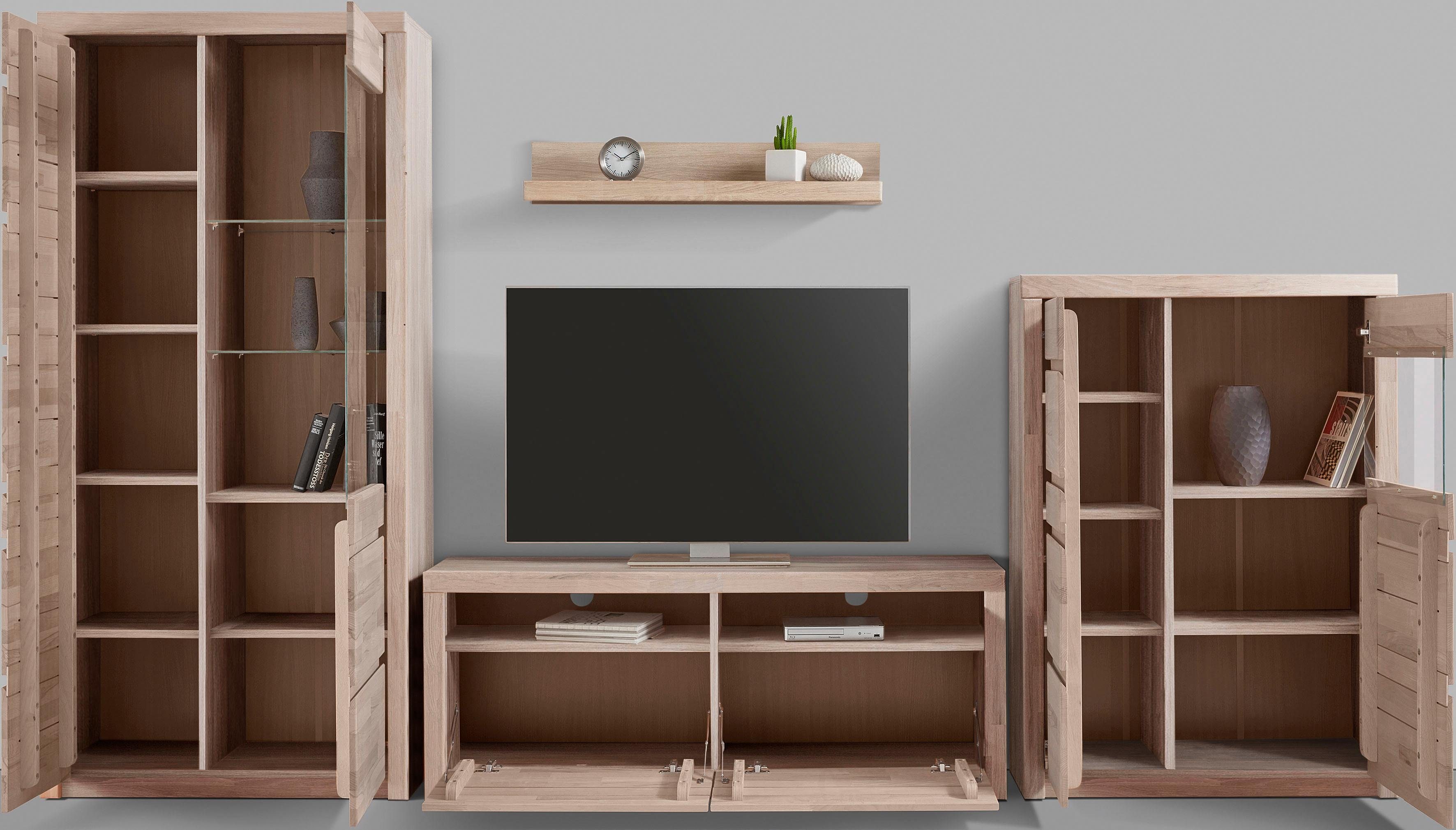 Home affaire Wandmeubel Silkeborg gedeeltelijk massief hout (set, 4-delig)