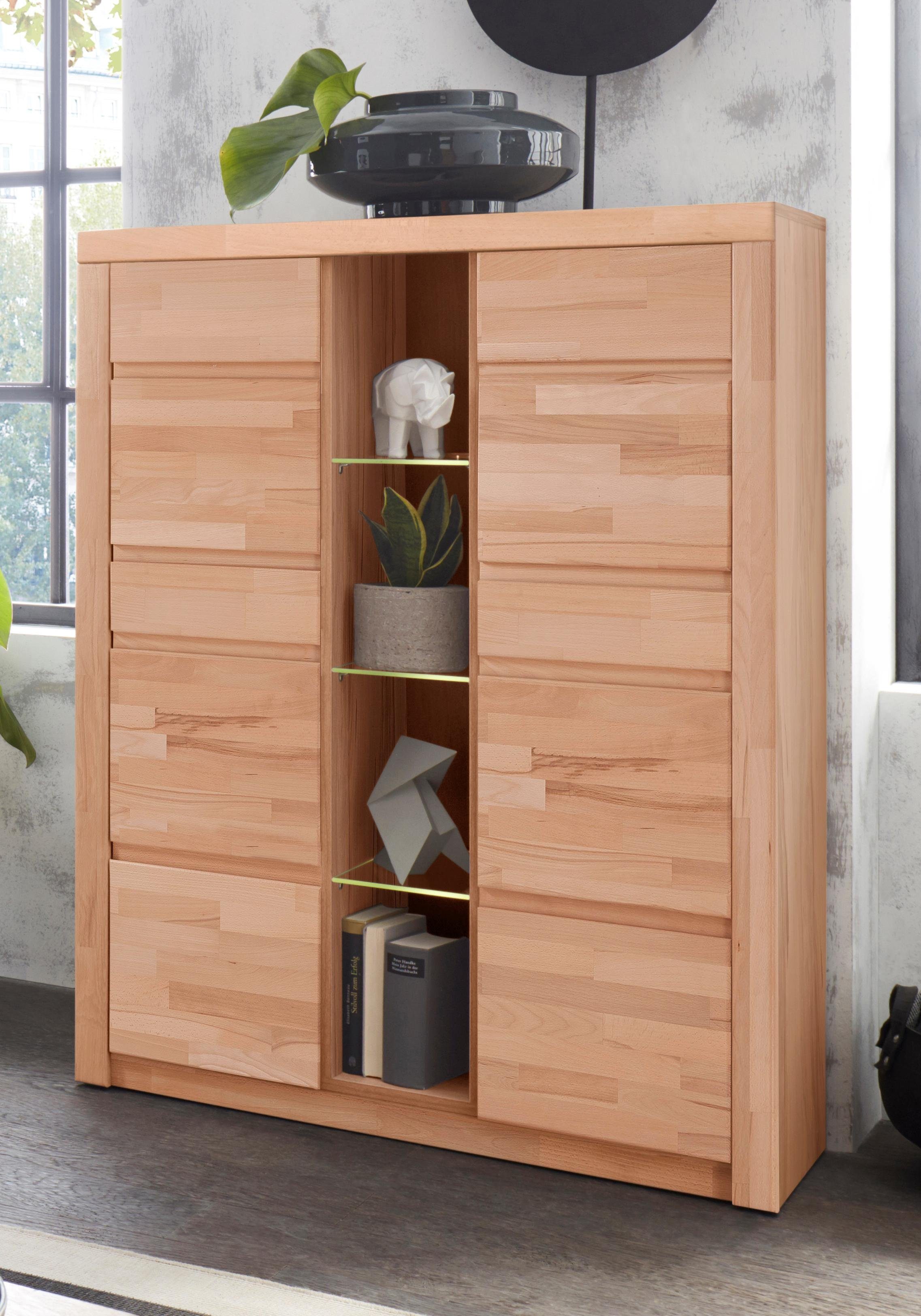 Home affaire Highboard Silkeborg Breedte 90-130 cm highboards beige