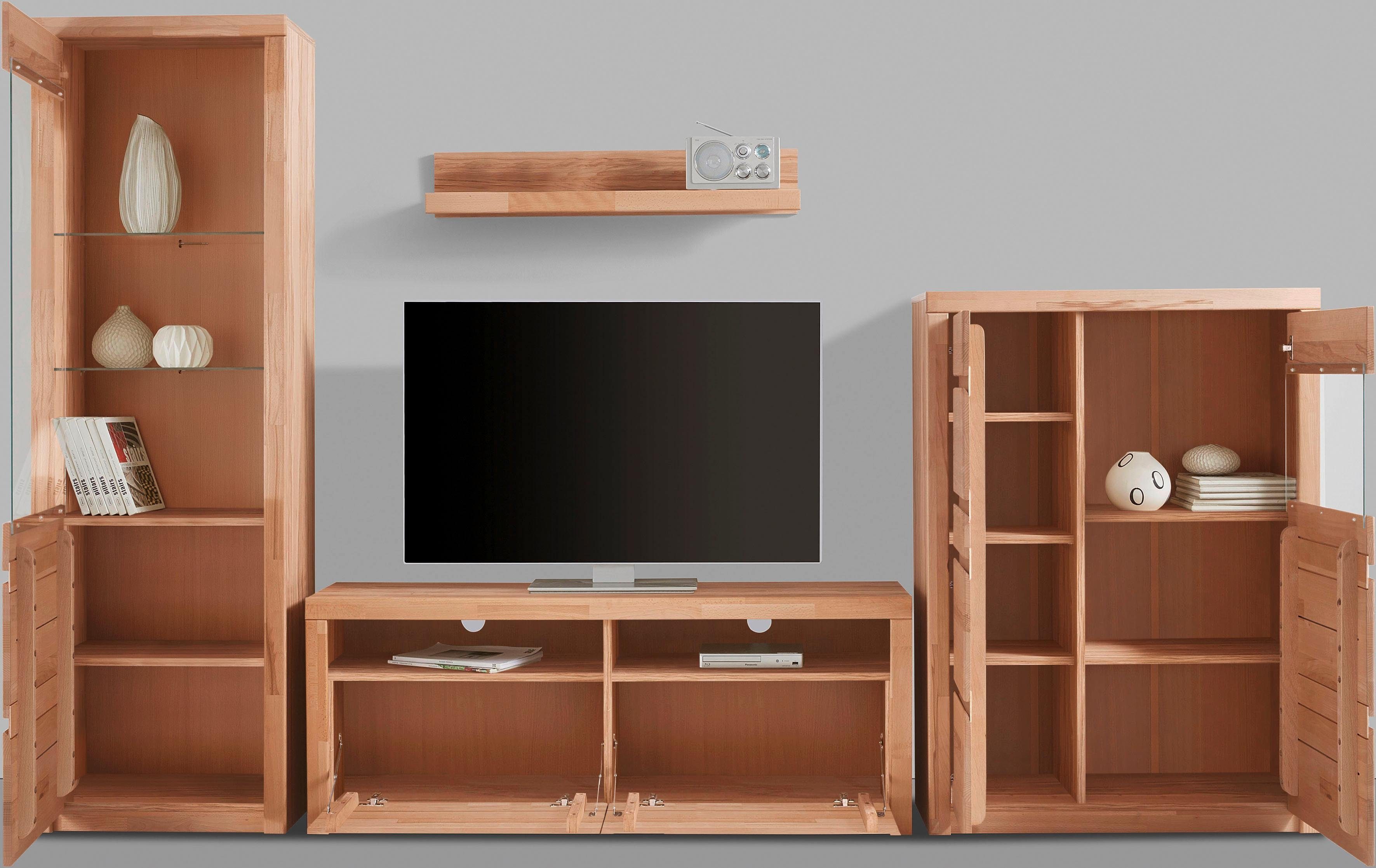 Home affaire Wandmeubel Silkeborg gedeeltelijk massief hout (set, 4-delig)